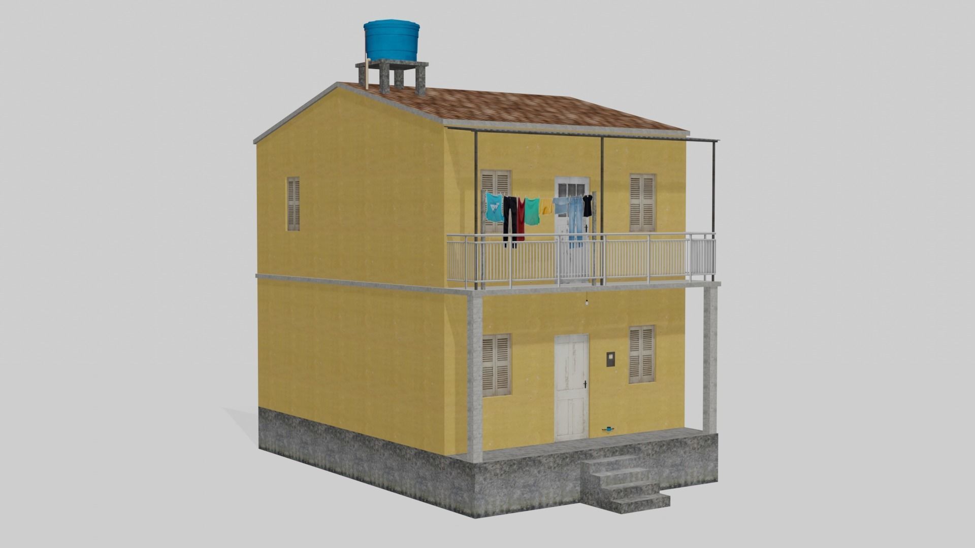 Pack Of Slum Houses 2 - 58 houses Low-poly 3D model_34