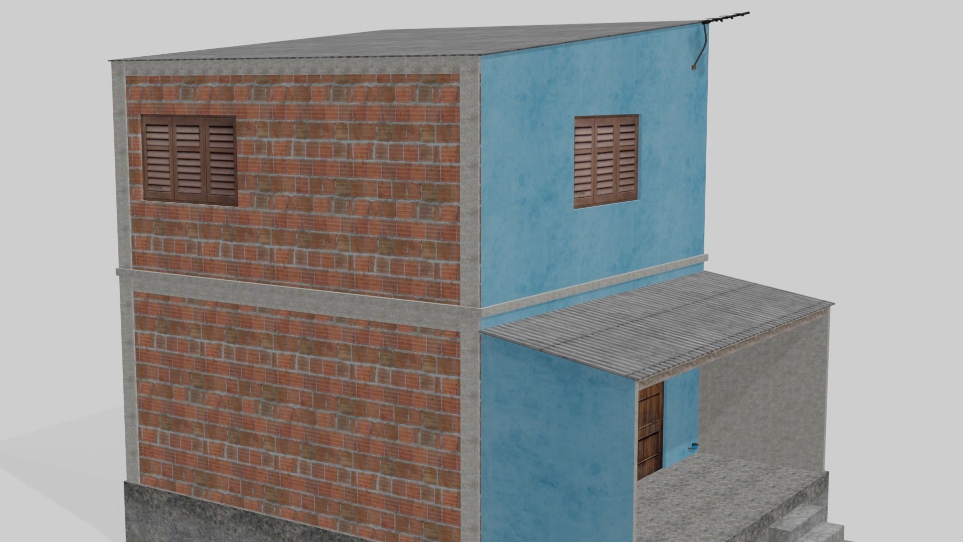 Pack Of Slum Houses 2 - 58 houses Low-poly 3D model_135