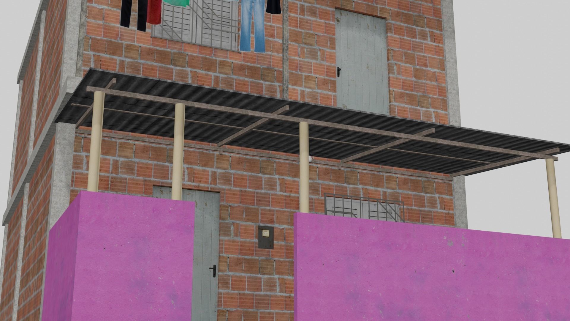 Pack Of Slum Houses 2 - 58 houses Low-poly 3D model_140