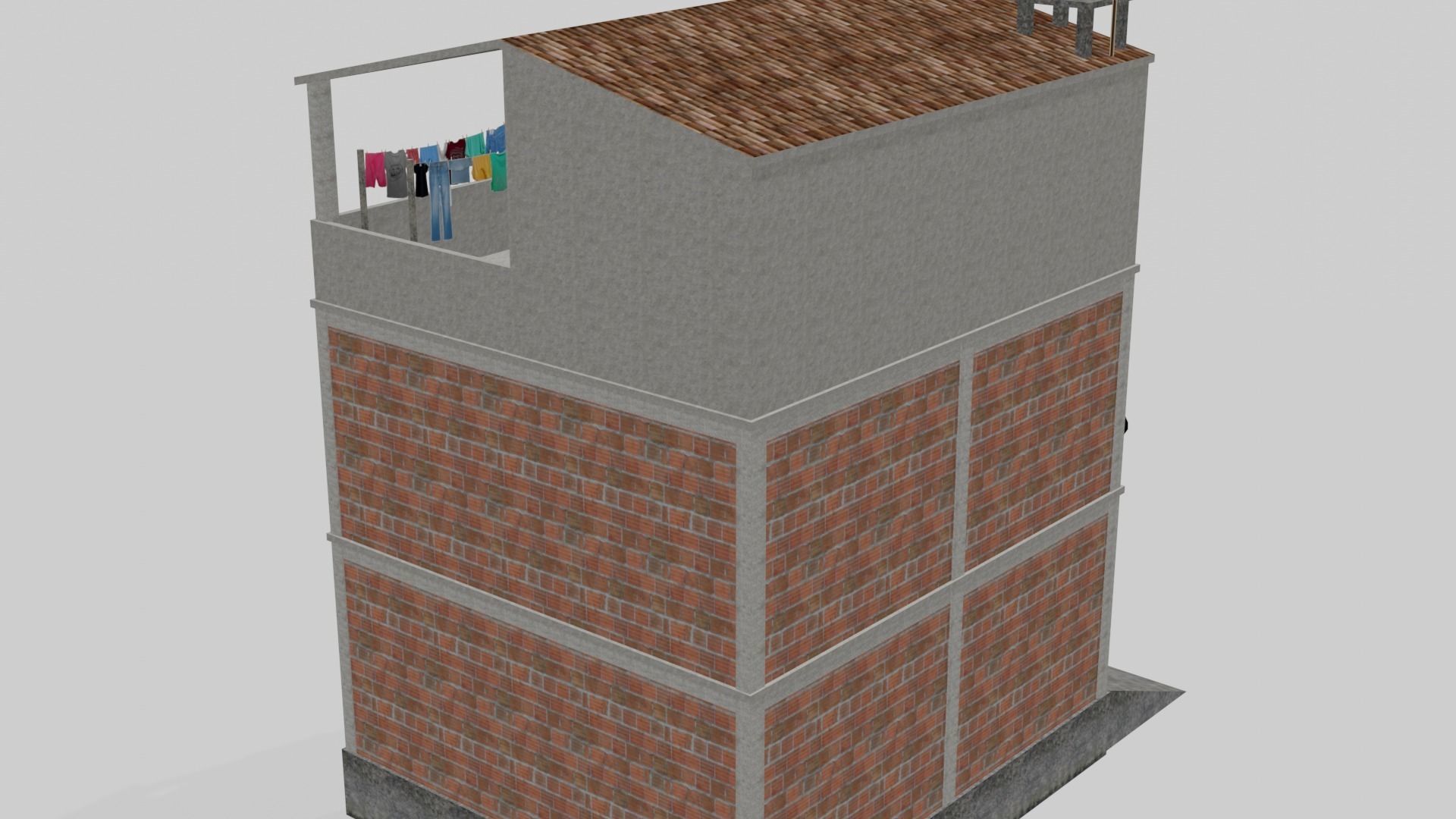 Pack Of Slum Houses 2 - 58 houses Low-poly 3D model_110