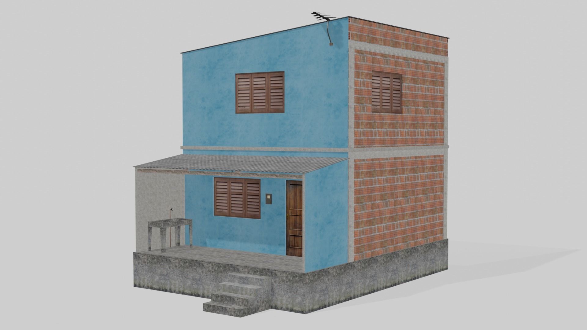 Pack Of Slum Houses 2 - 58 houses Low-poly 3D model_134