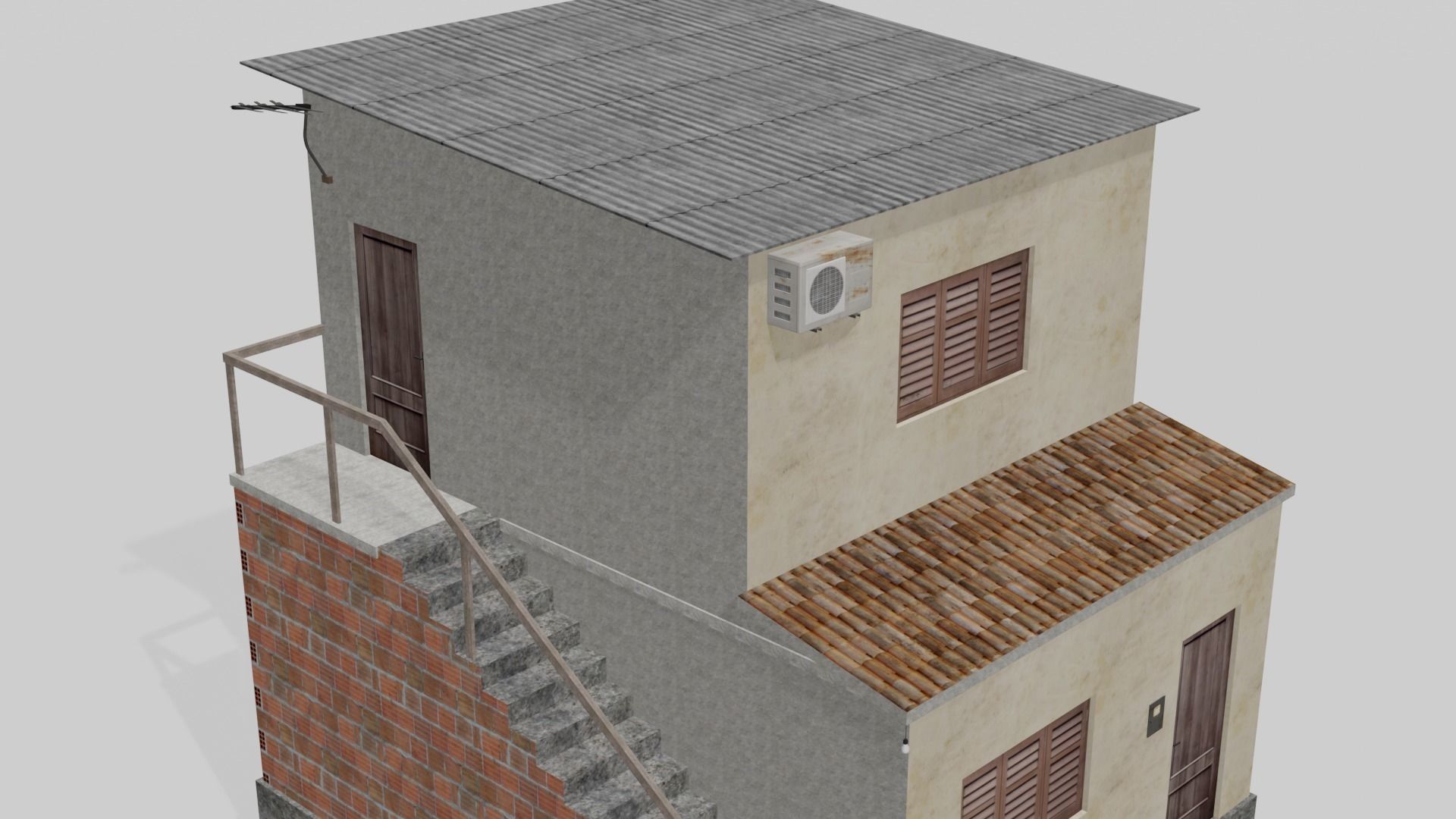 Pack Of Slum Houses 2 - 58 houses Low-poly 3D model_103