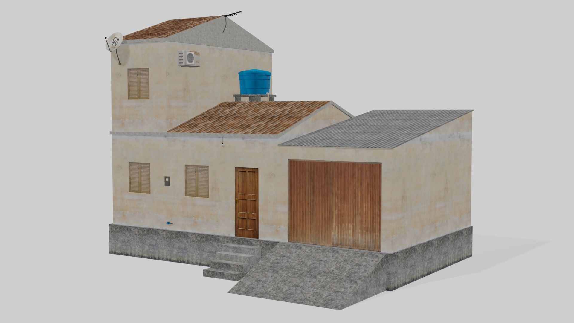 Pack Of Slum Houses 2 - 58 houses Low-poly 3D model_41