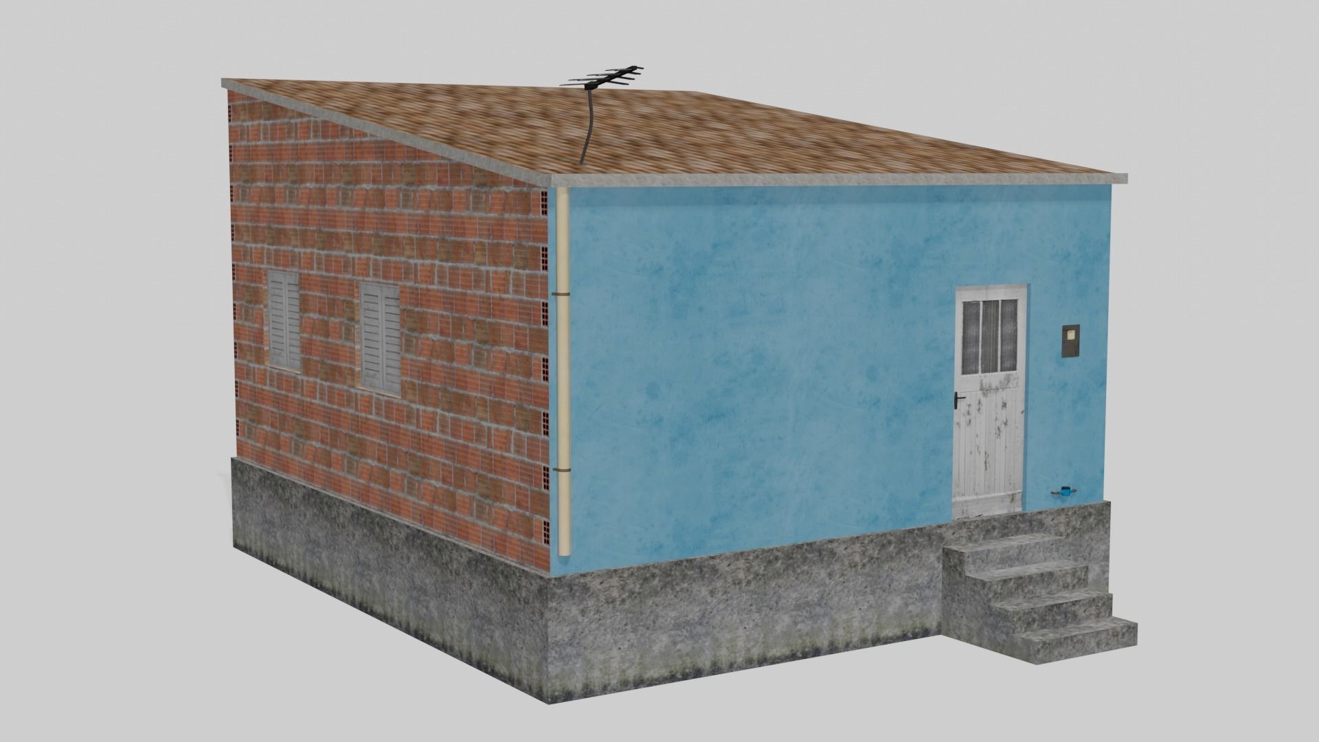 Pack Of Slum Houses 2 - 58 houses Low-poly 3D model_19