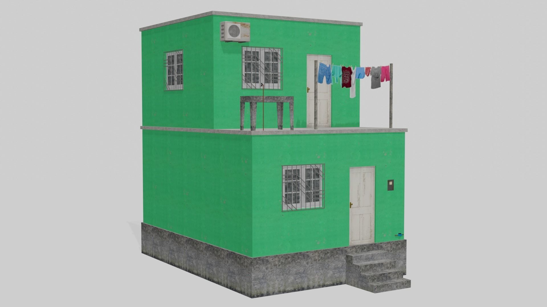 Pack Of Slum Houses 2 - 58 houses Low-poly 3D model_72