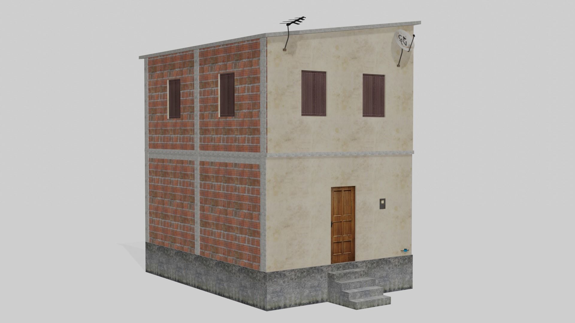 Pack Of Slum Houses 2 - 58 houses Low-poly 3D model_63