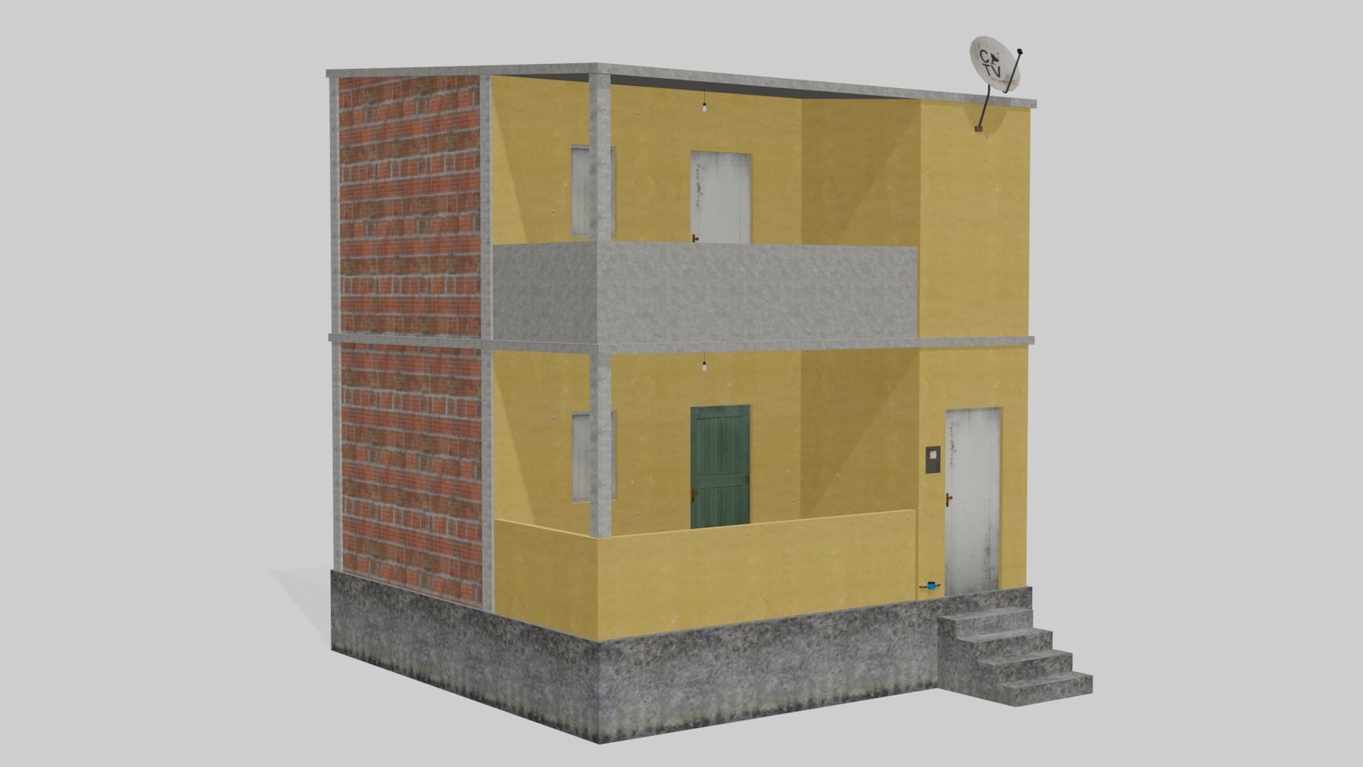 Pack Of Slum Houses 2 - 58 houses Low-poly 3D model_100