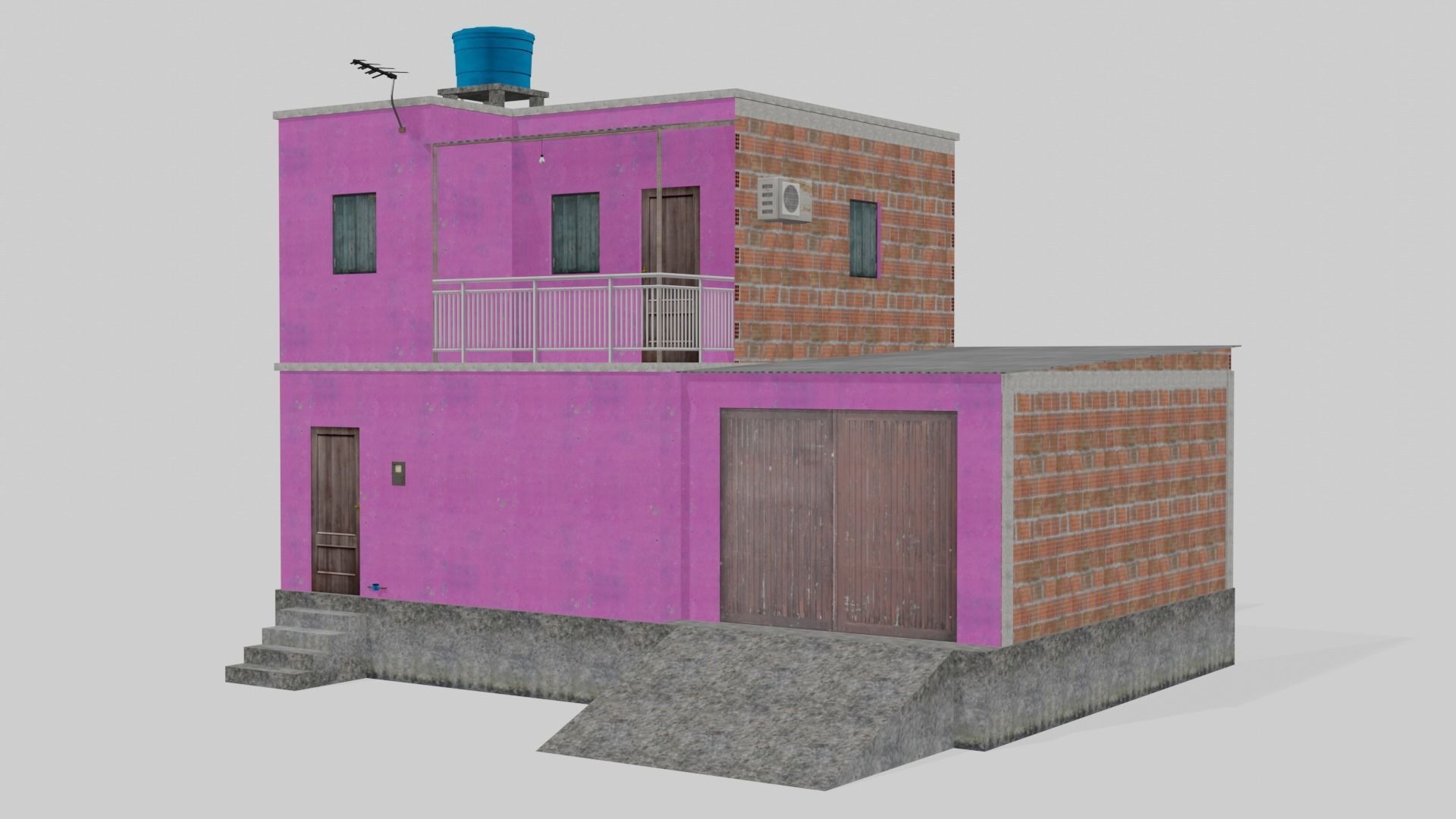 Pack Of Slum Houses 2 - 58 houses Low-poly 3D model_118