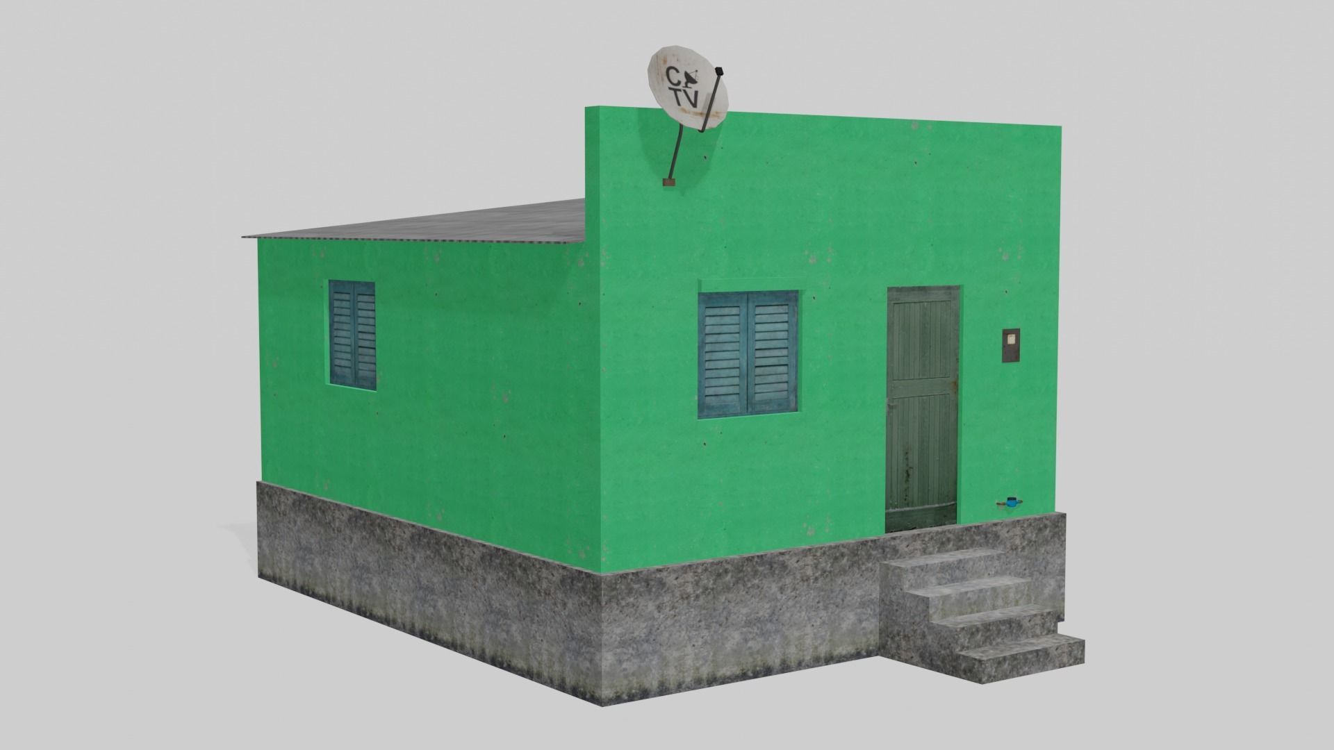 Pack Of Slum Houses 2 - 58 houses Low-poly 3D model_14