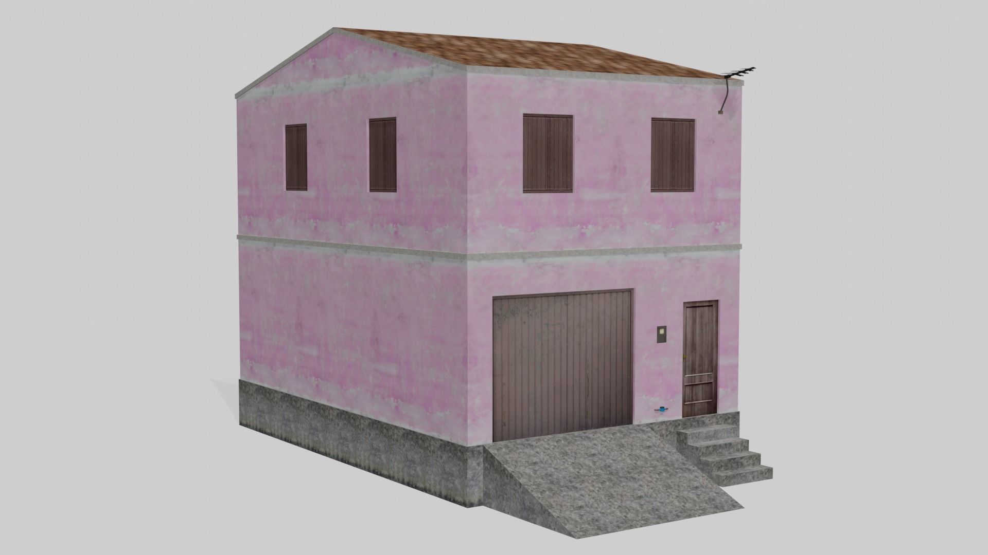 Pack Of Slum Houses 2 - 58 houses Low-poly 3D model_38