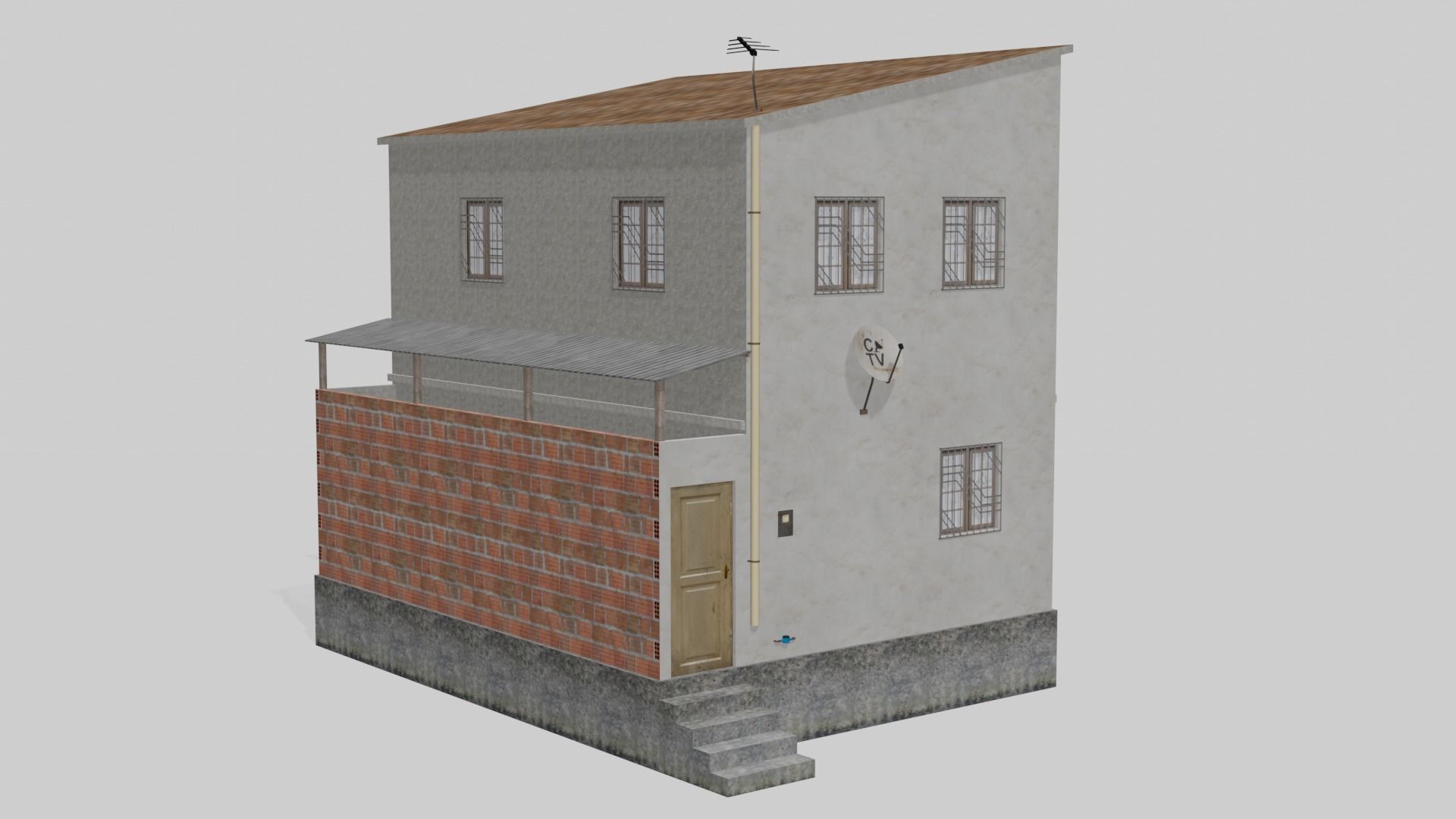 Pack Of Slum Houses 2 - 58 houses Low-poly 3D model_36