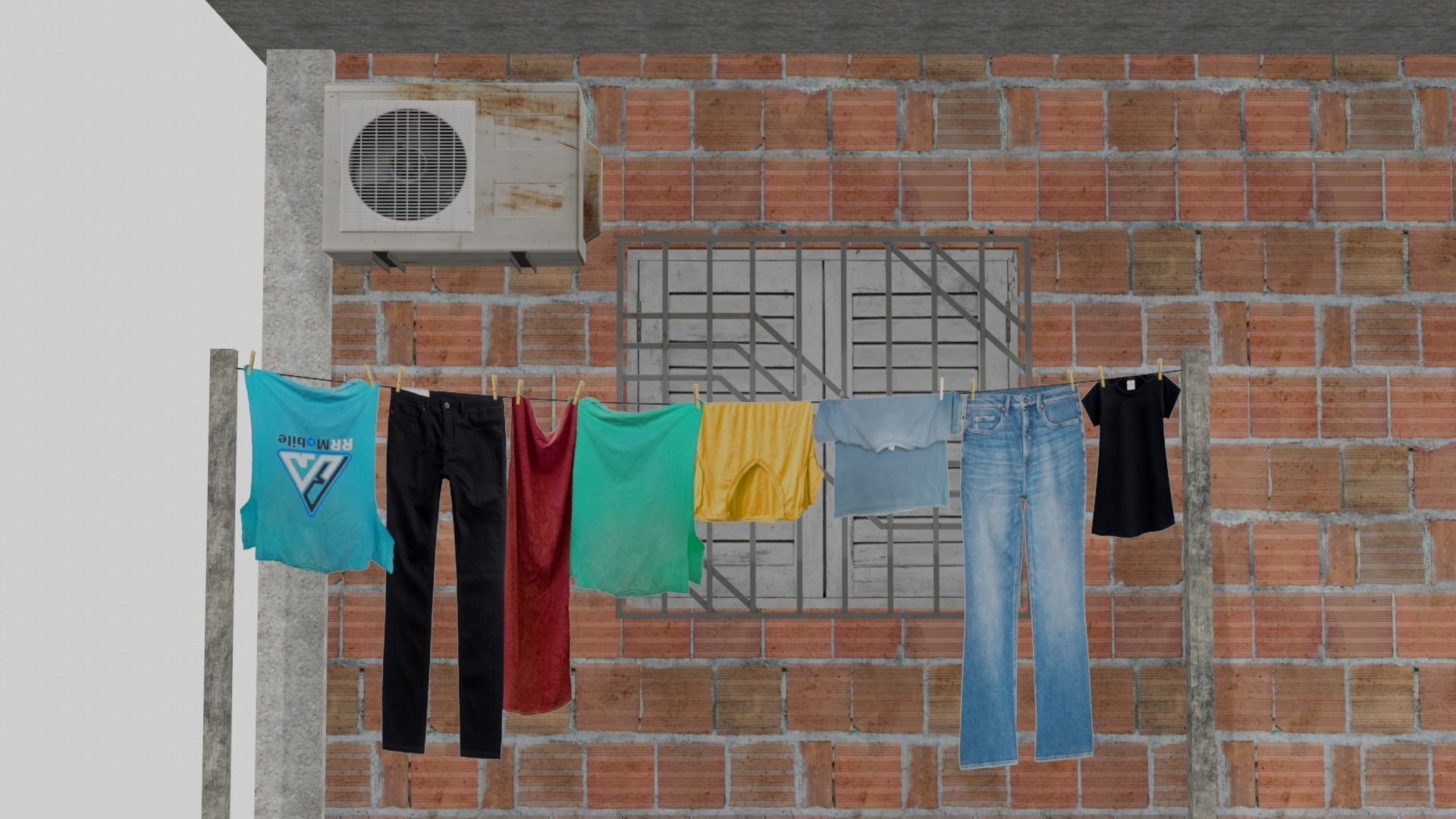 Pack Of Slum Houses 2 - 58 houses Low-poly 3D model_146