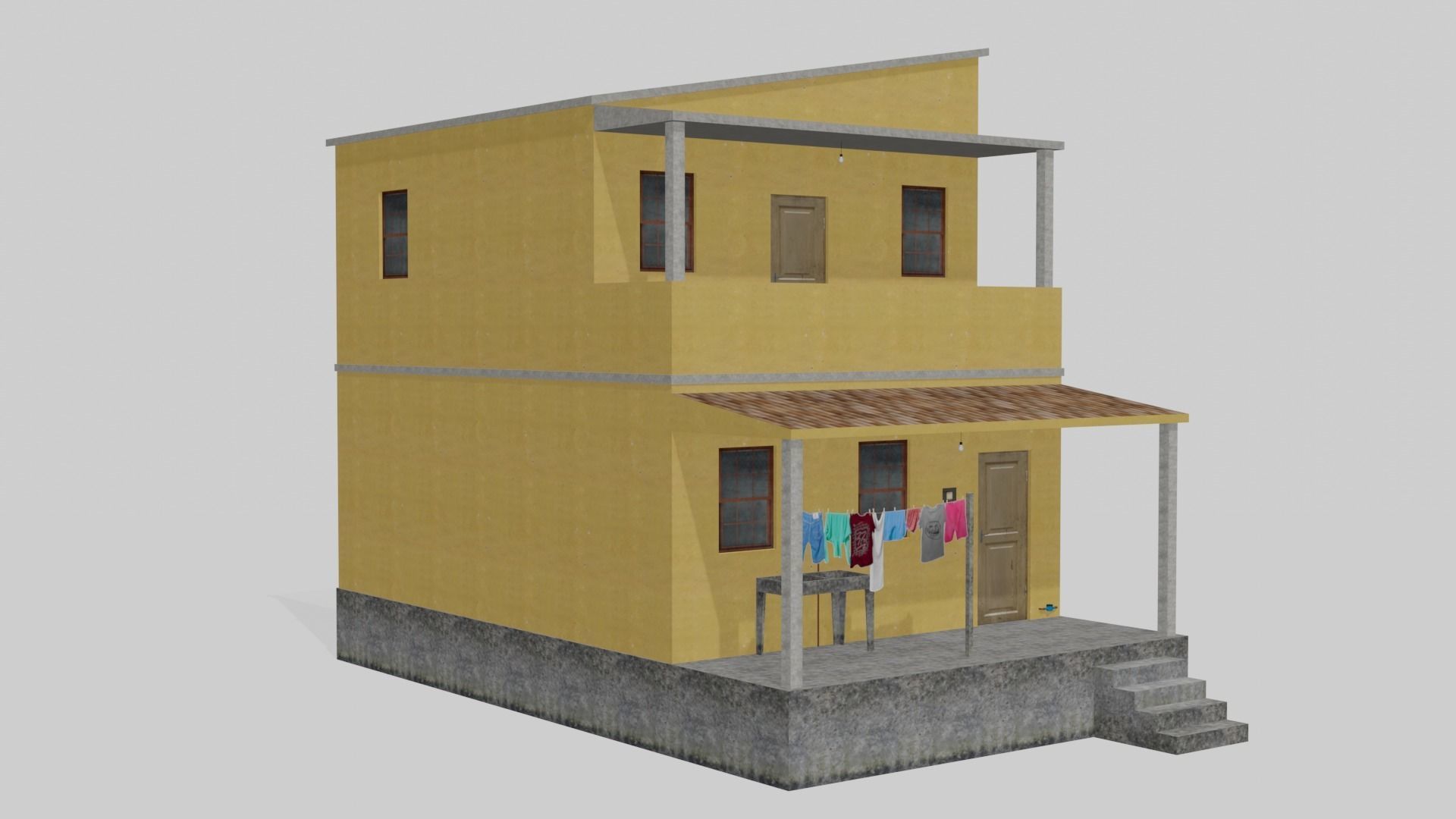 Pack Of Slum Houses 2 - 58 houses Low-poly 3D model_47