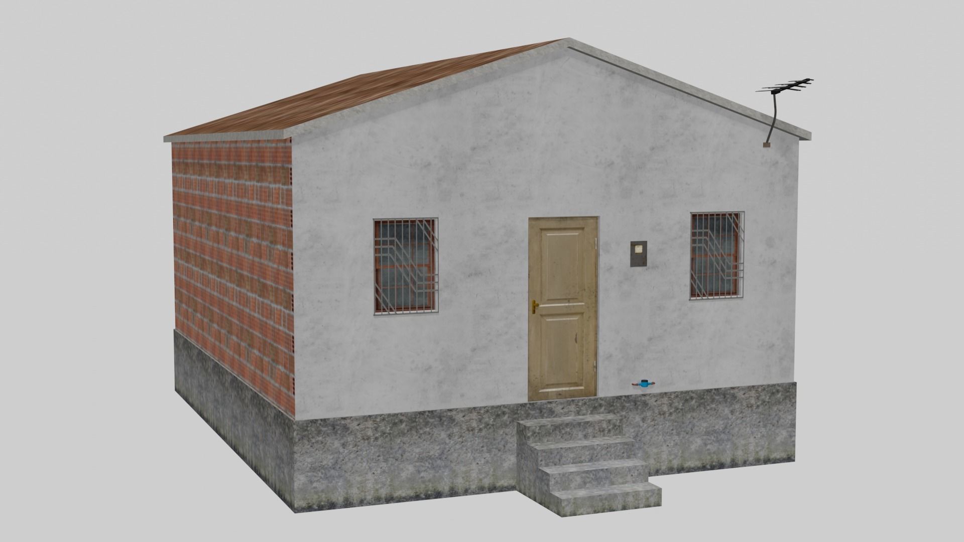 Pack Of Slum Houses 2 - 58 houses Low-poly 3D model_11
