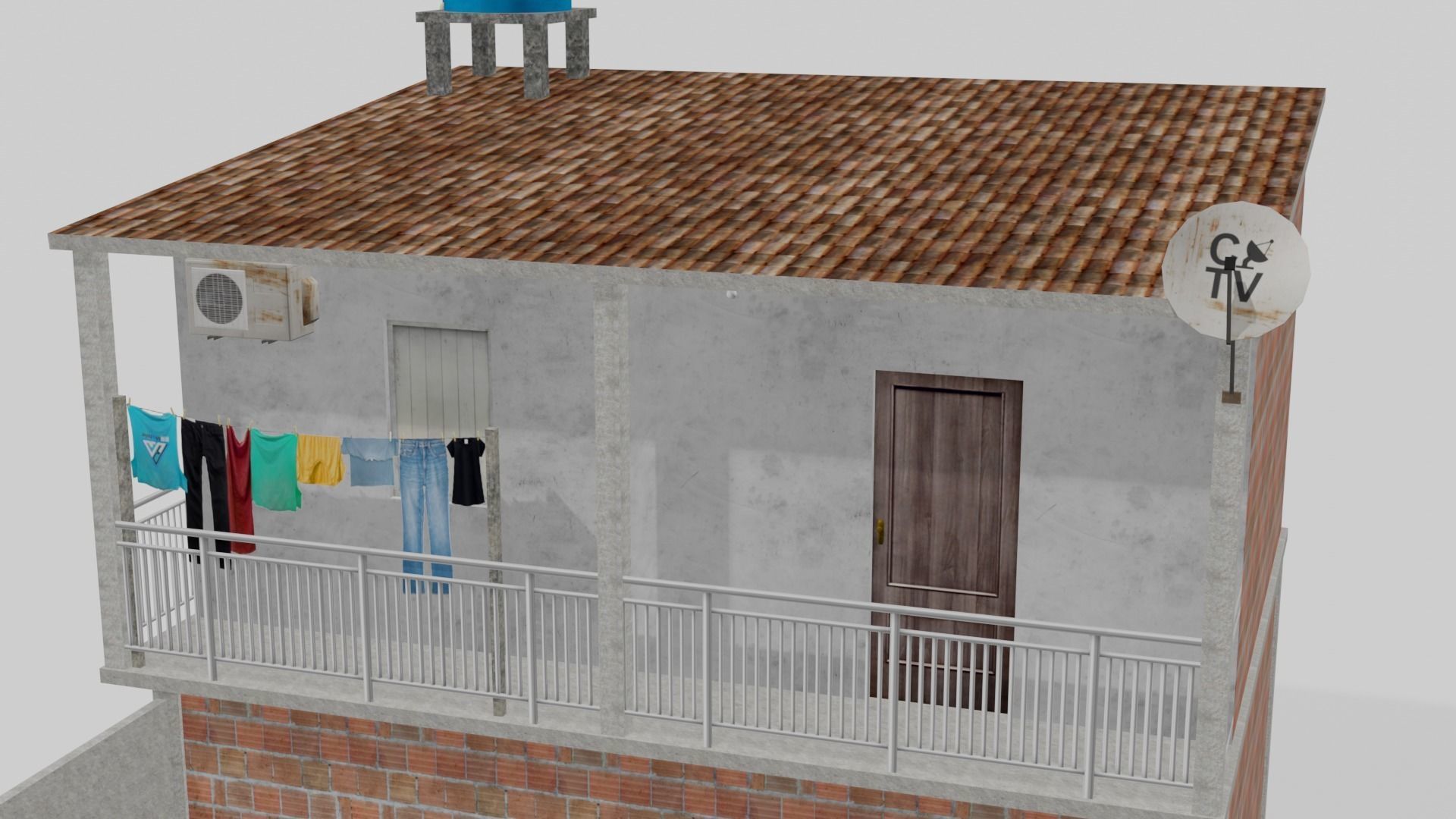 Pack Of Slum Houses 2 - 58 houses Low-poly 3D model_117