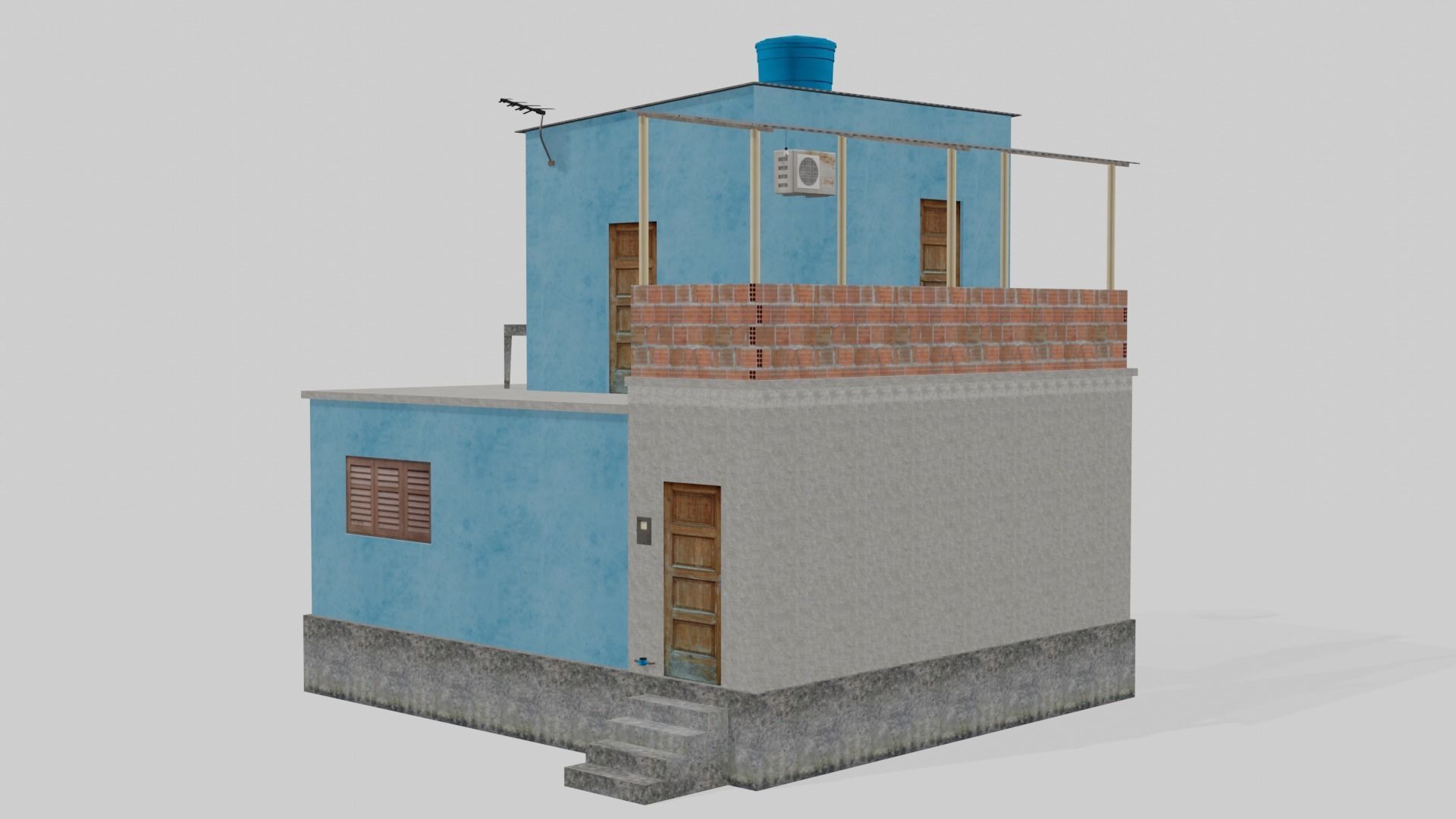 Pack Of Slum Houses 2 - 58 houses Low-poly 3D model_128
