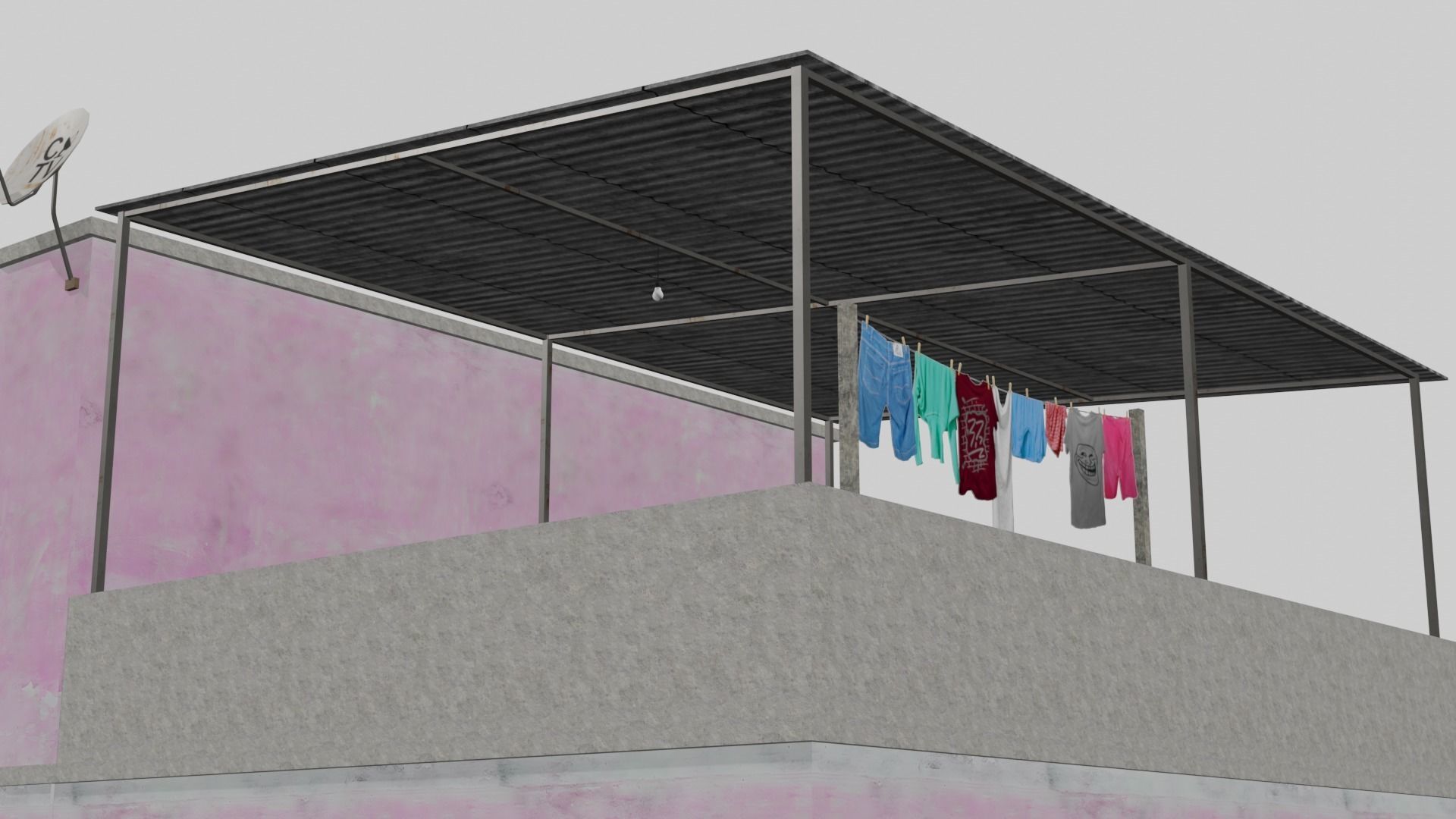 Pack Of Slum Houses 2 - 58 houses Low-poly 3D model_78