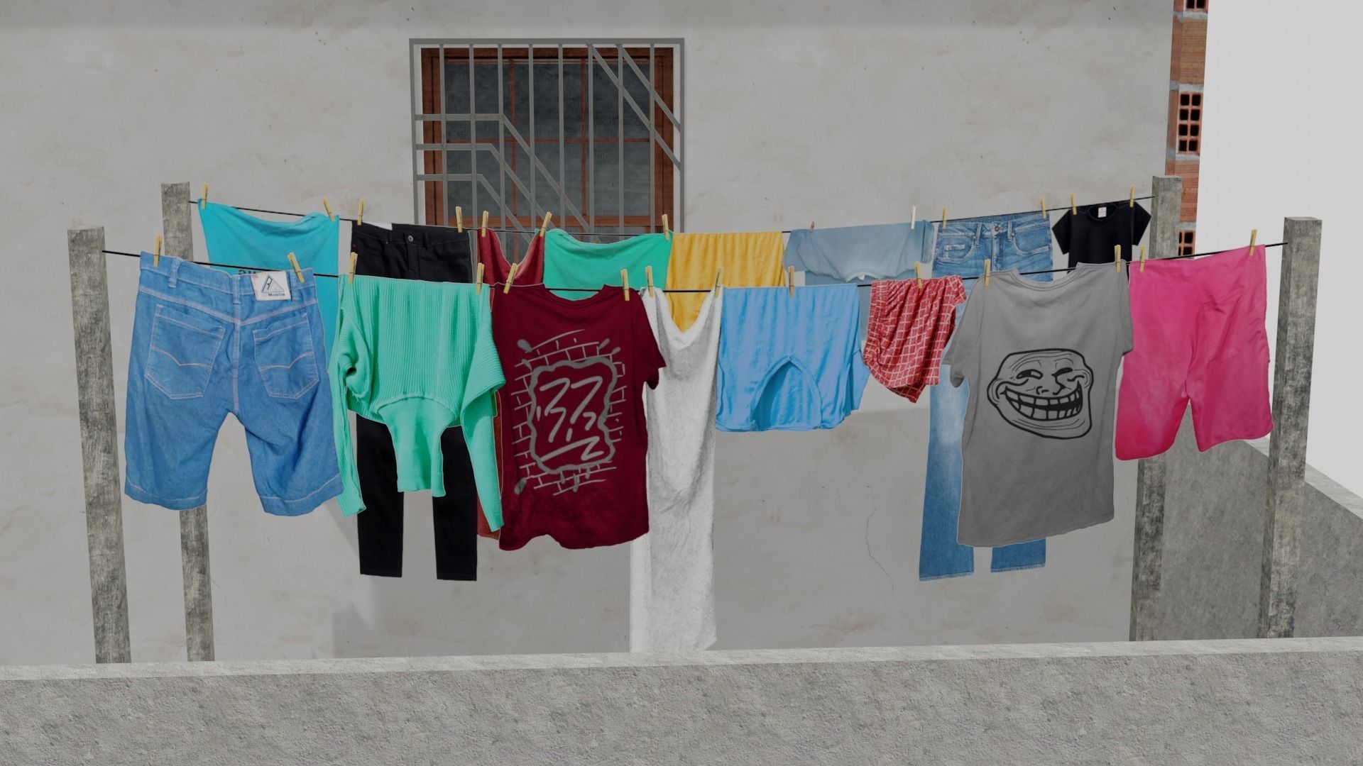 Pack Of Slum Houses 2 - 58 houses Low-poly 3D model_147