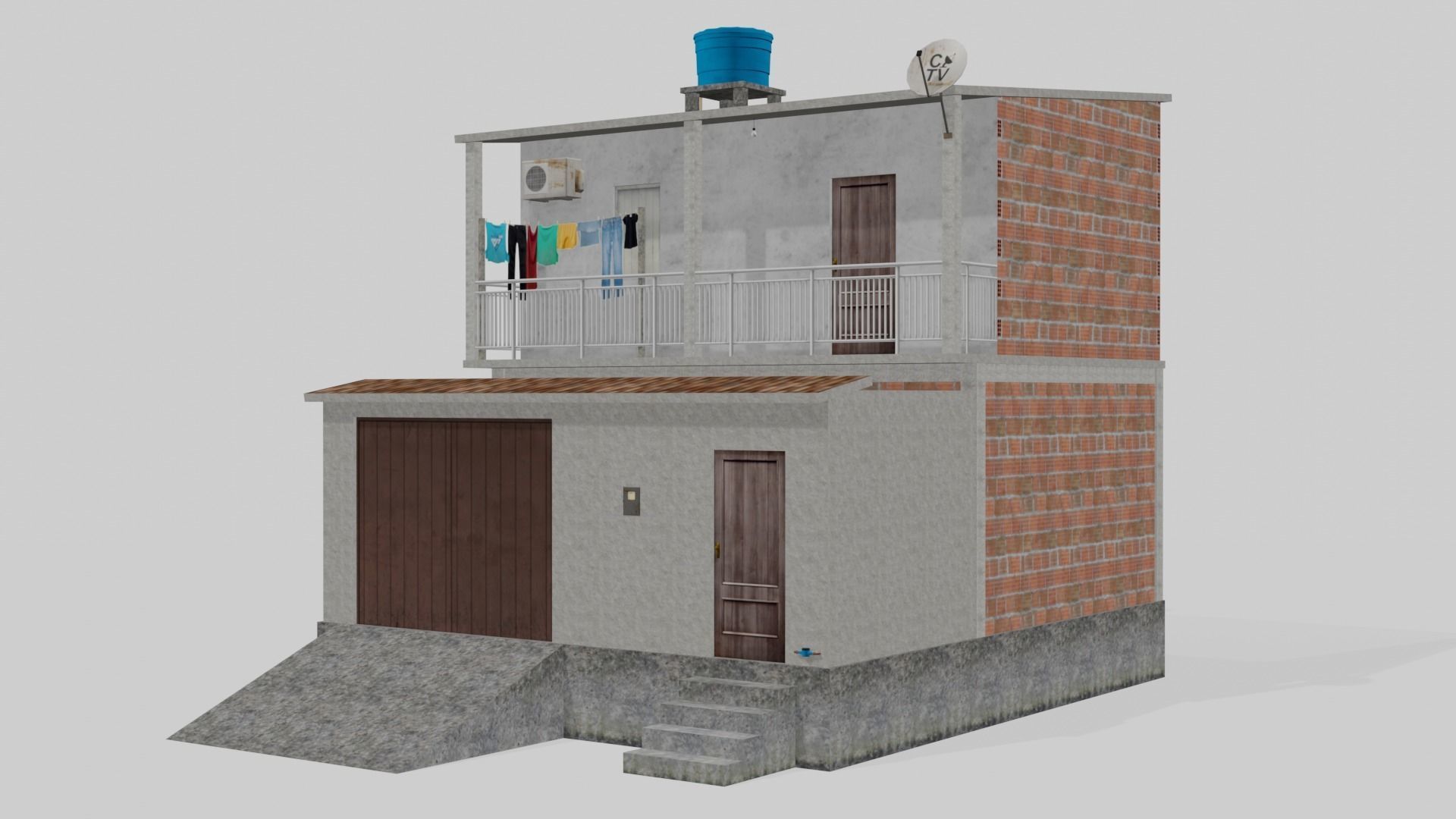 Pack Of Slum Houses 2 - 58 houses Low-poly 3D model_116