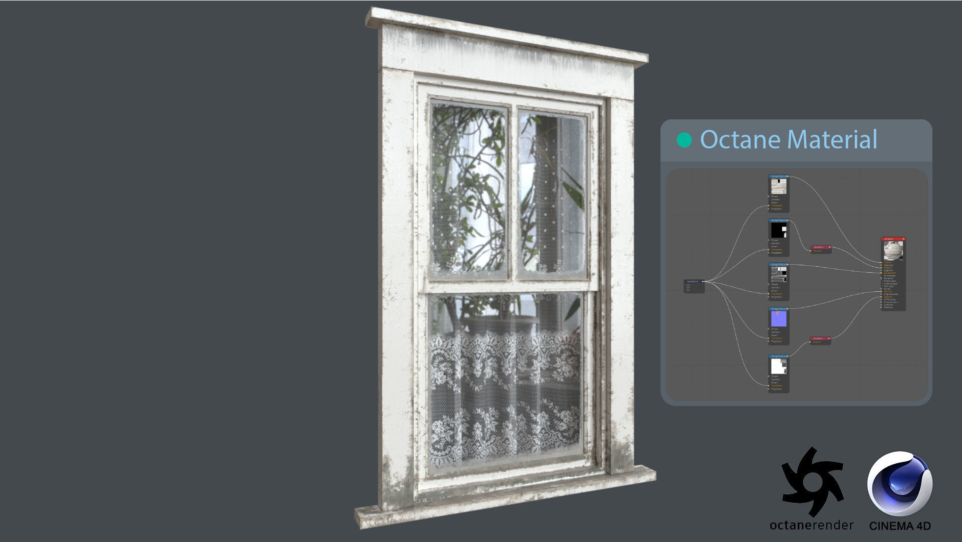 Old Window  Low-poly 3D model_7
