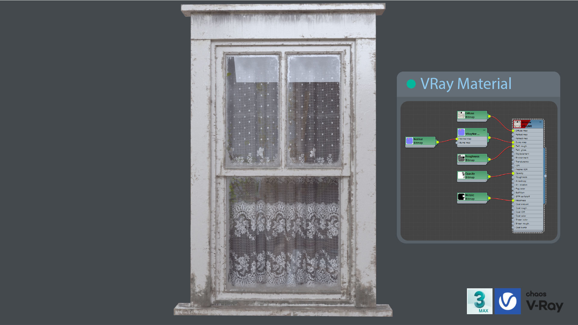 Old Window  Low-poly 3D model_4