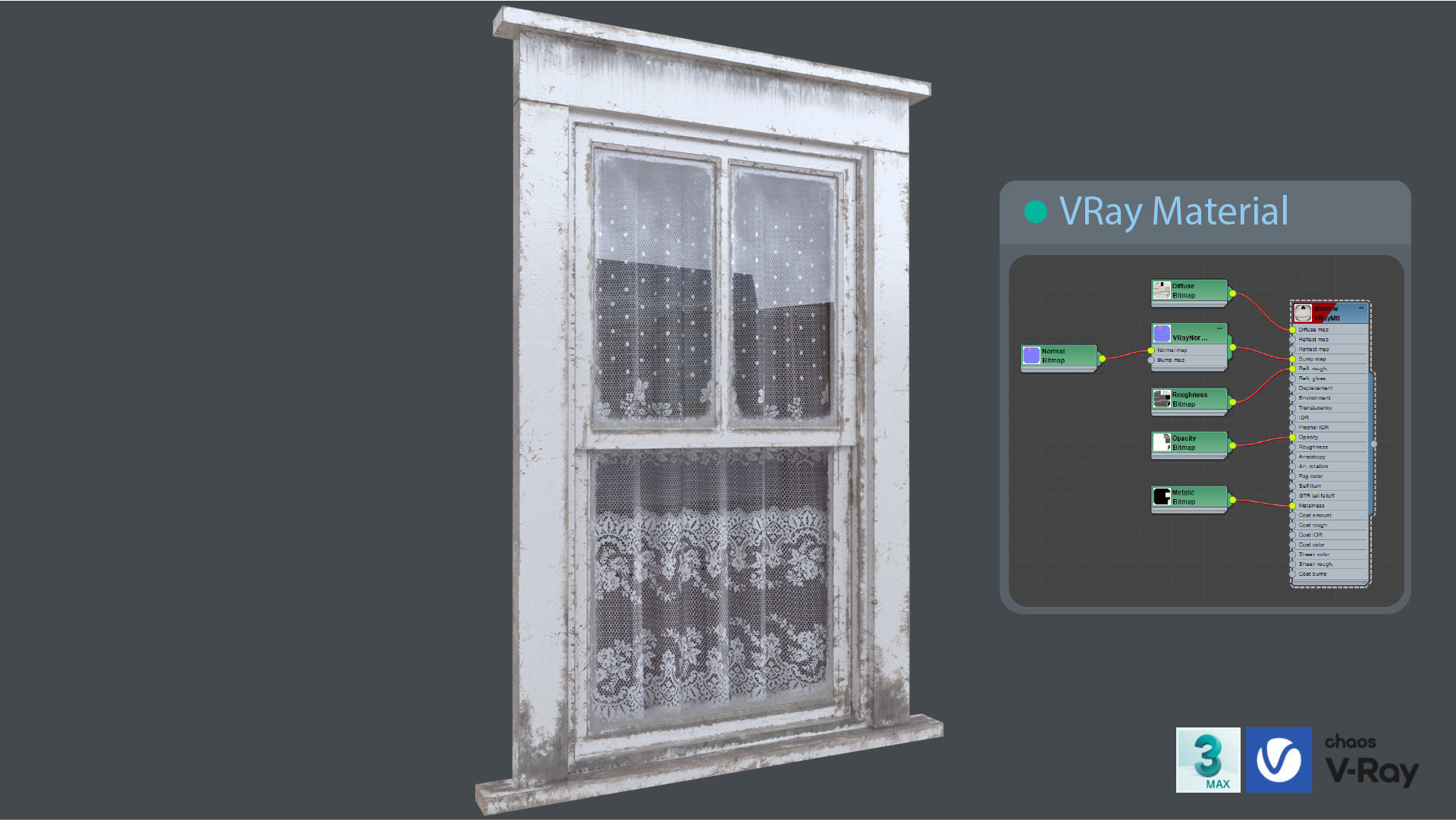 Old Window  Low-poly 3D model_5