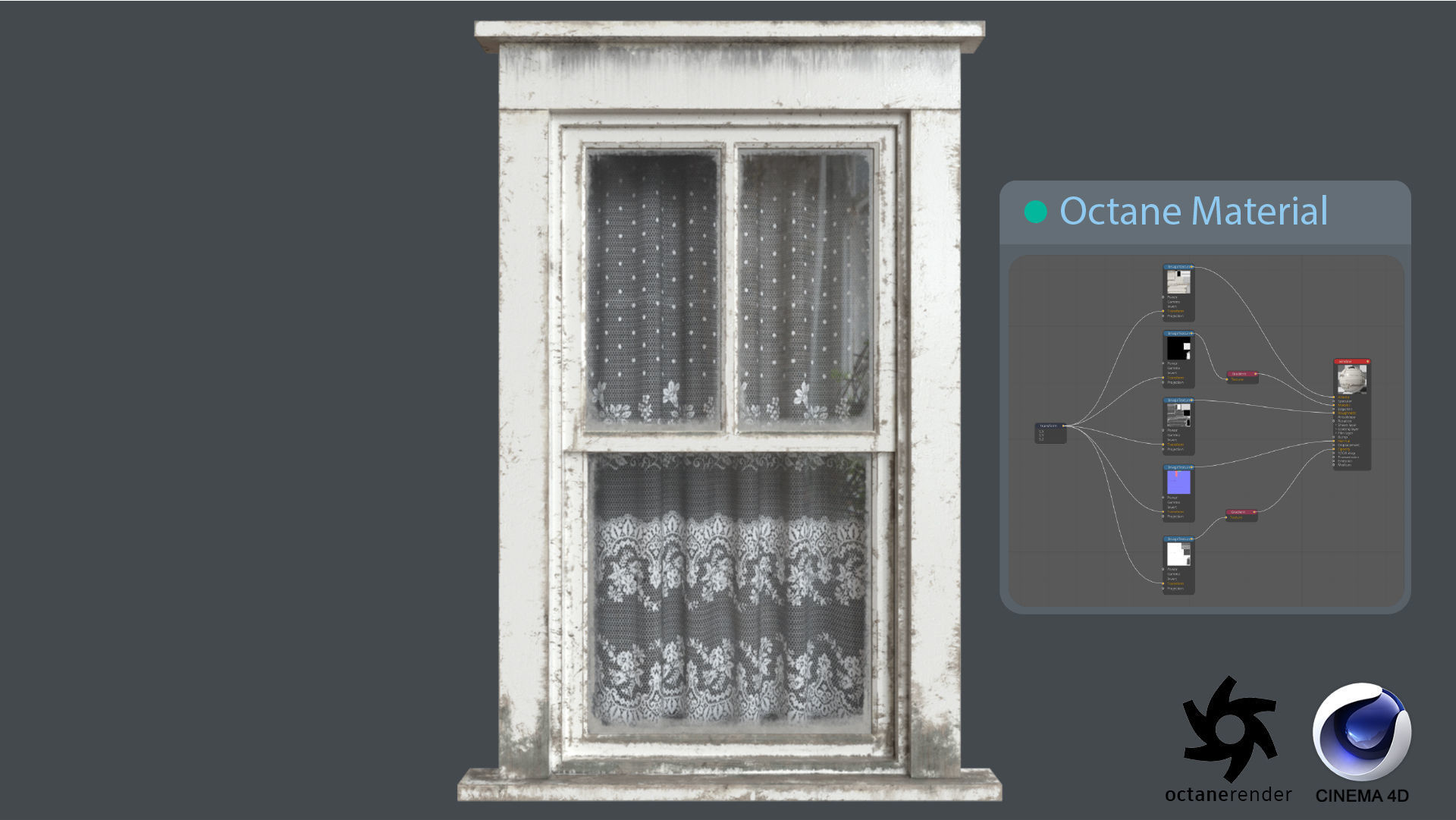 Old Window  Low-poly 3D model_6