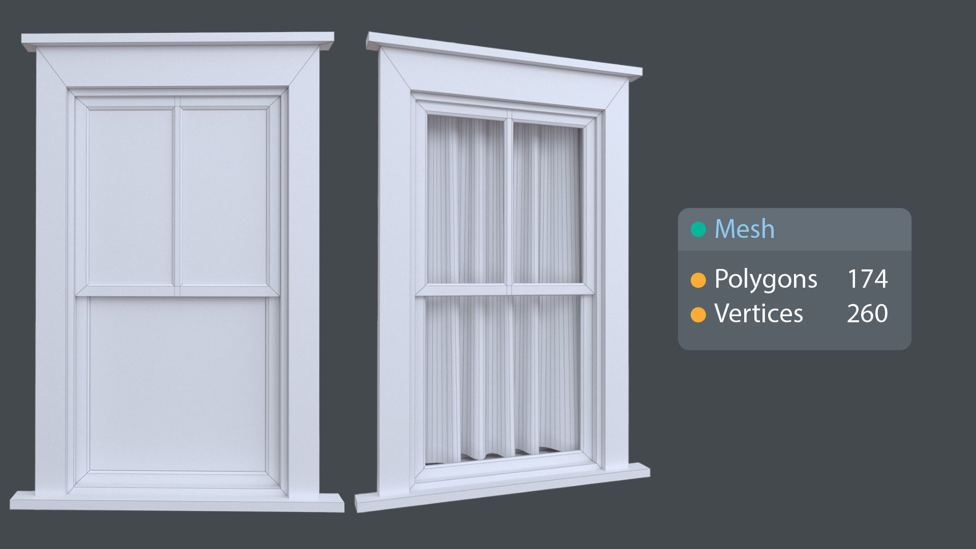 Old Window  Low-poly 3D model_9