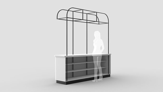 Food Display Stand 2 3D model 4