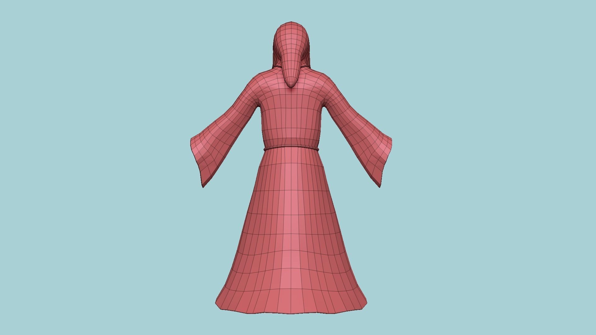Priest Outfit A10 Brown Dirt - Character Clothing Design Low-poly 3D model_17