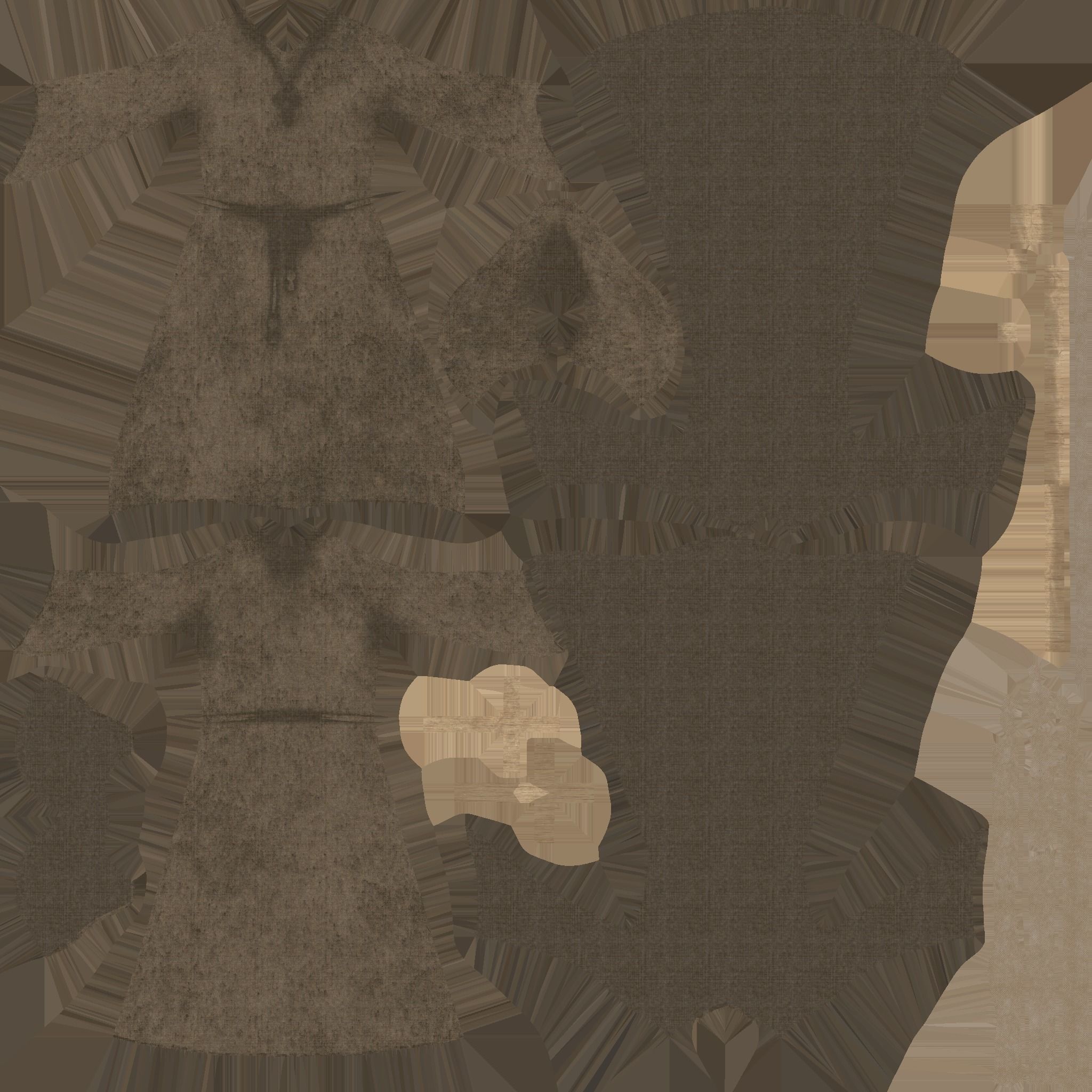 Priest Outfit A10 Brown Dirt - Character Clothing Design Low-poly 3D model_27