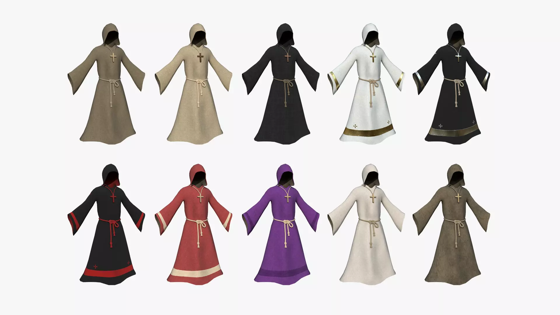 10 Priest Outfit A Collection - Character Clothing Design _0