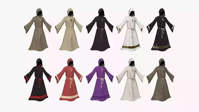 10 Priest Outfit A Collection - Character Clothing Design 