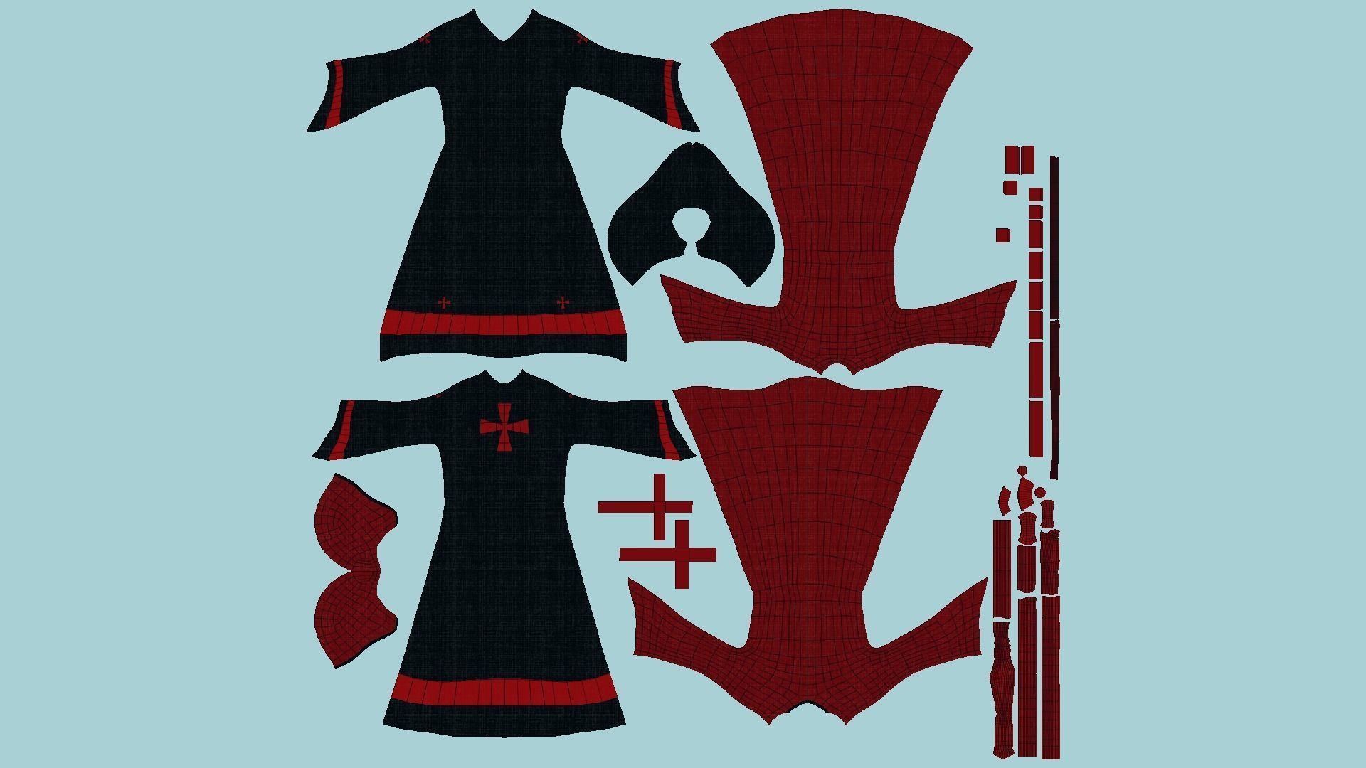 10 Priest Outfit A Collection - Character Clothing Design _86