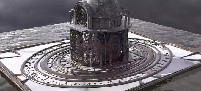 Dark Wizard observatory Tower Pillars Kit bash 1 3D model