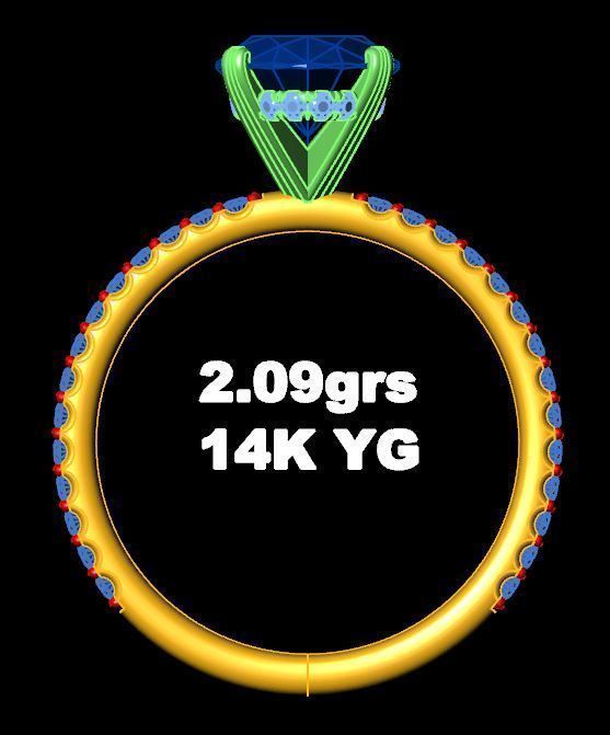 Oval Cut Diamond Engagement Ring 3D print model_4