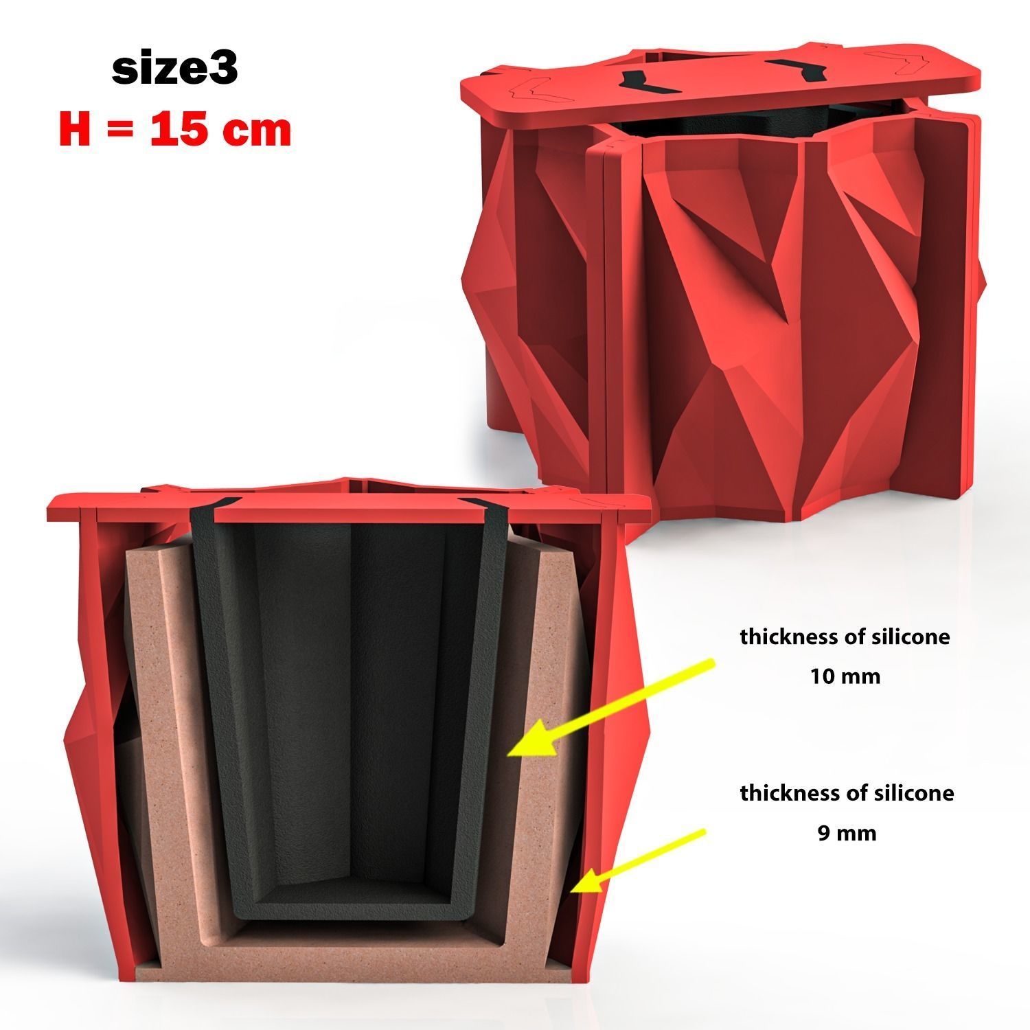 3 sizes of vases for making silicone mold 3D print model_6