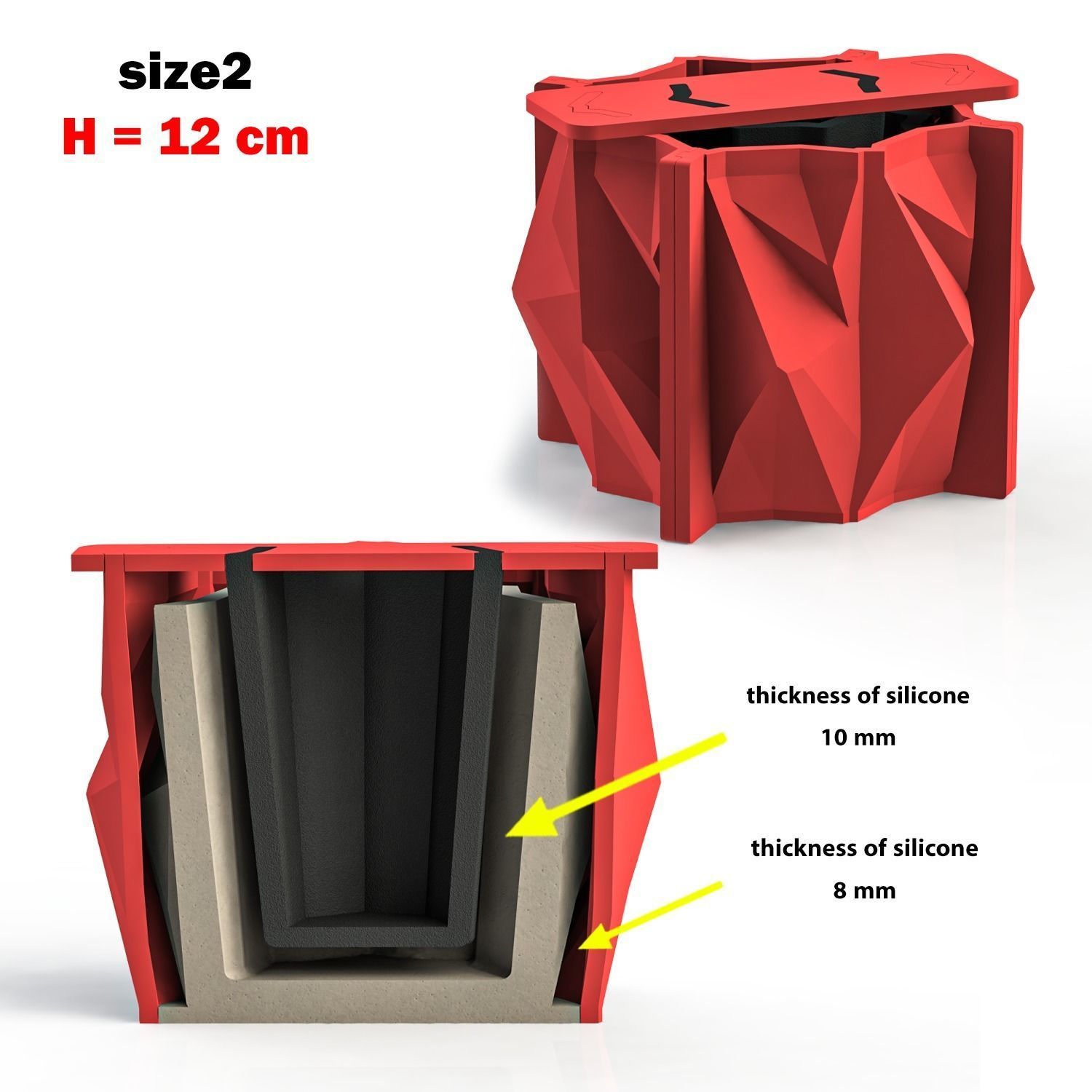 3 sizes of vases for making silicone mold 3D print model_4