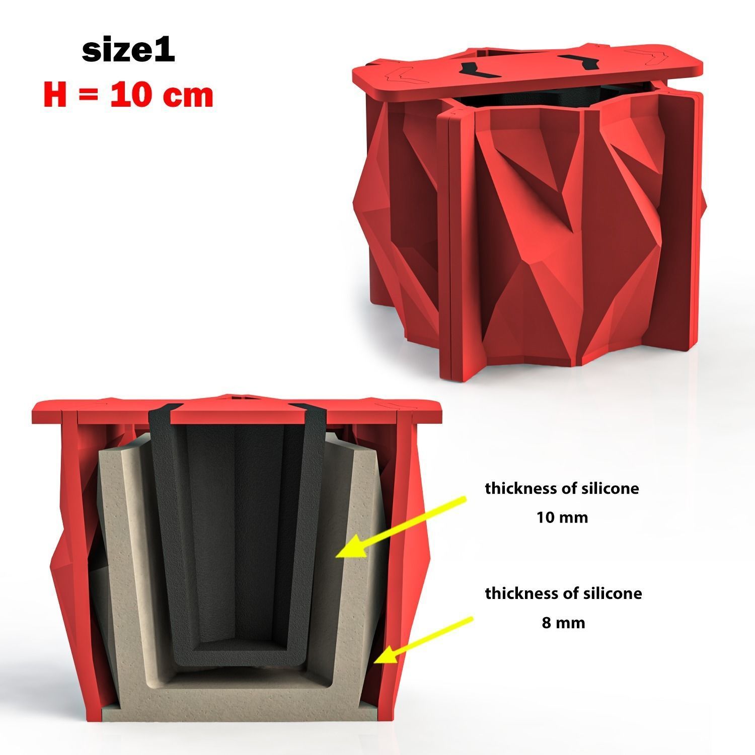 3 sizes of vases for making silicone mold 3D print model_2