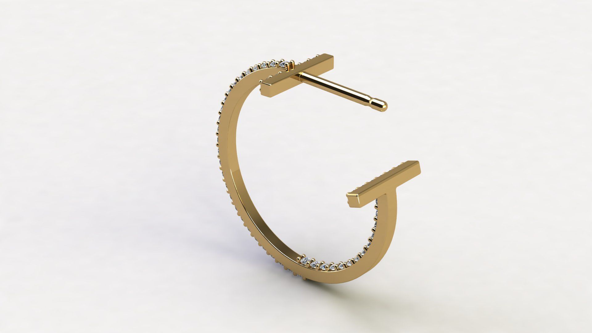 T Hoop Earrings with Diamonds Collection _22