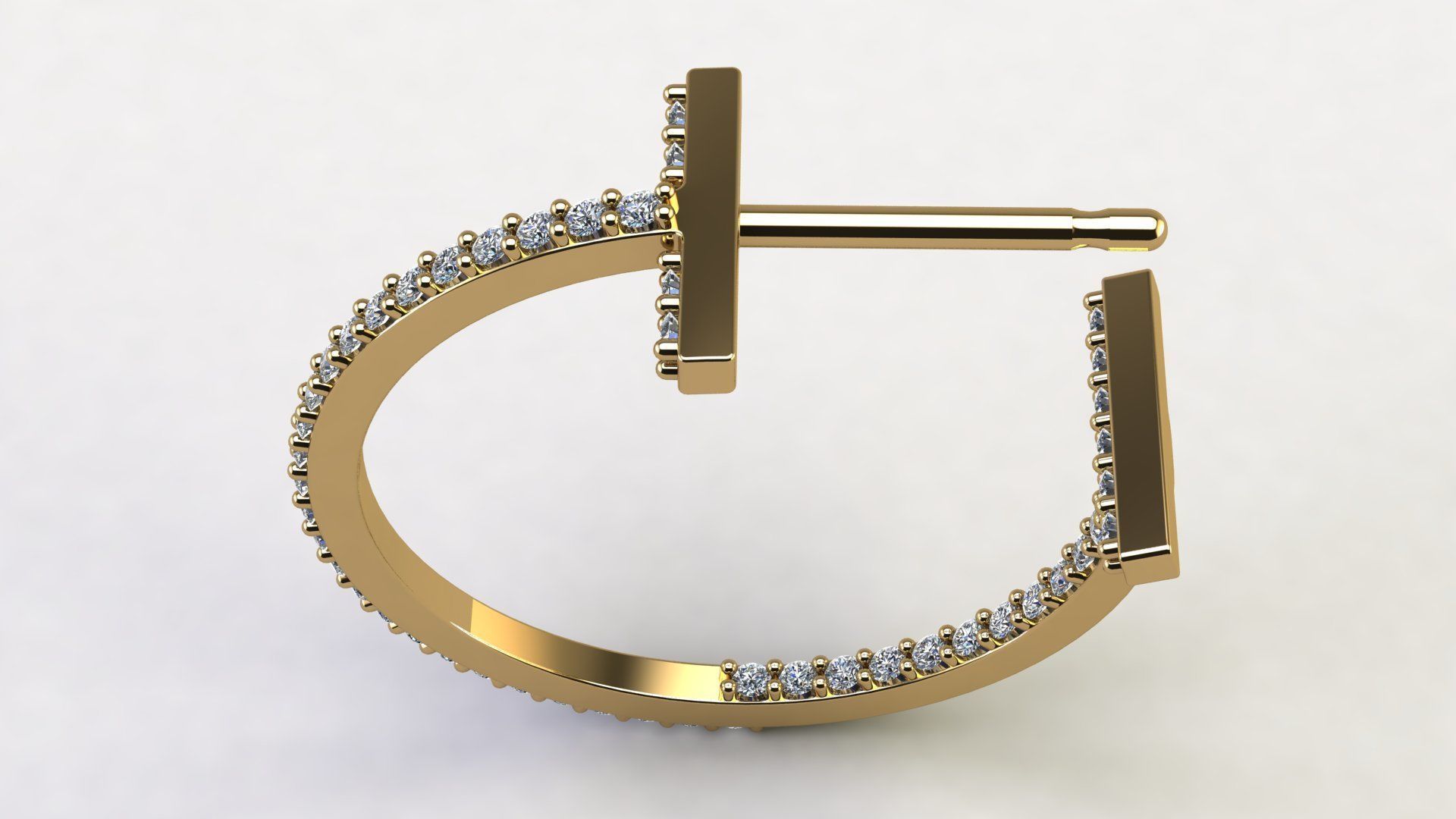 T Hoop Earrings with Diamonds Collection _24