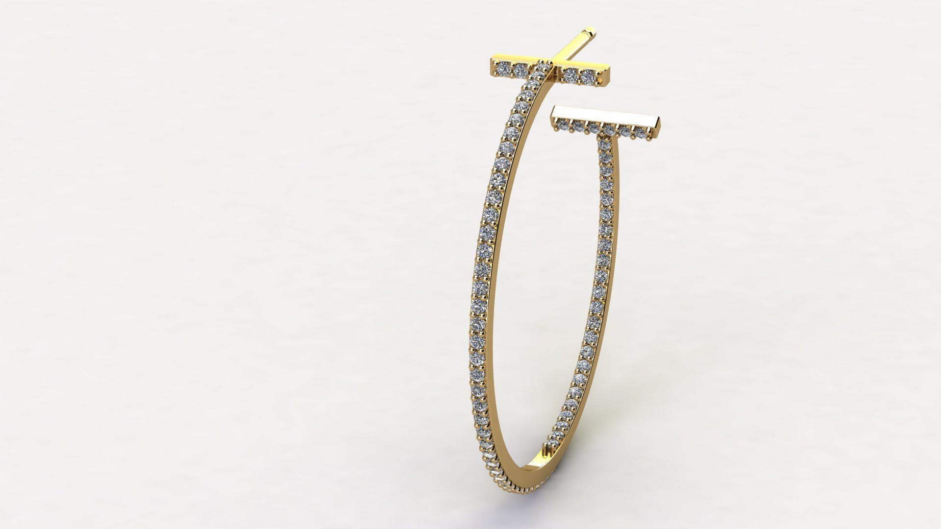 T Hoop Earrings with Diamonds Collection _10
