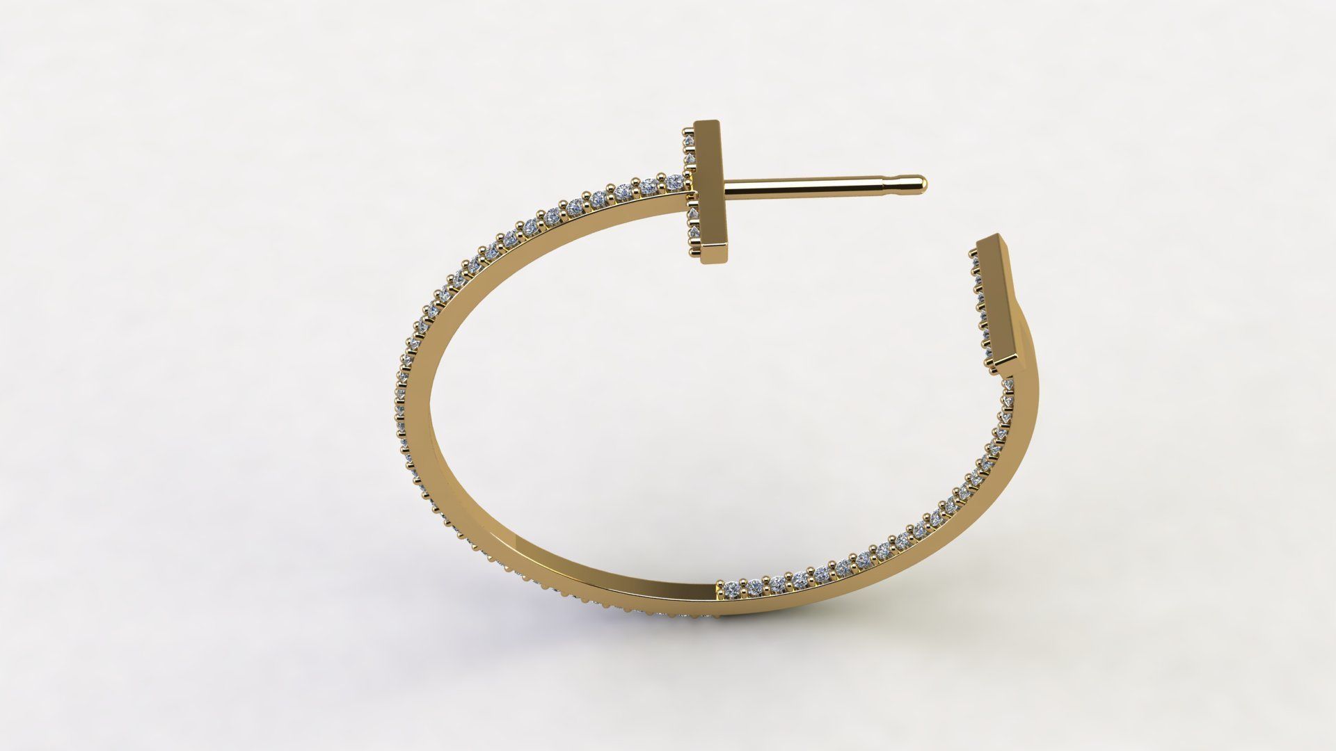 T Hoop Earrings with Diamonds Collection _9