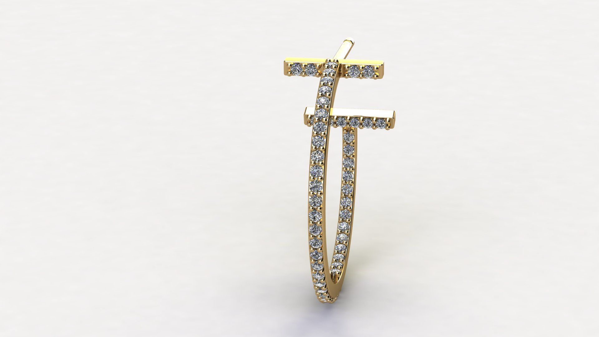 T Hoop Earrings with Diamonds Collection _25