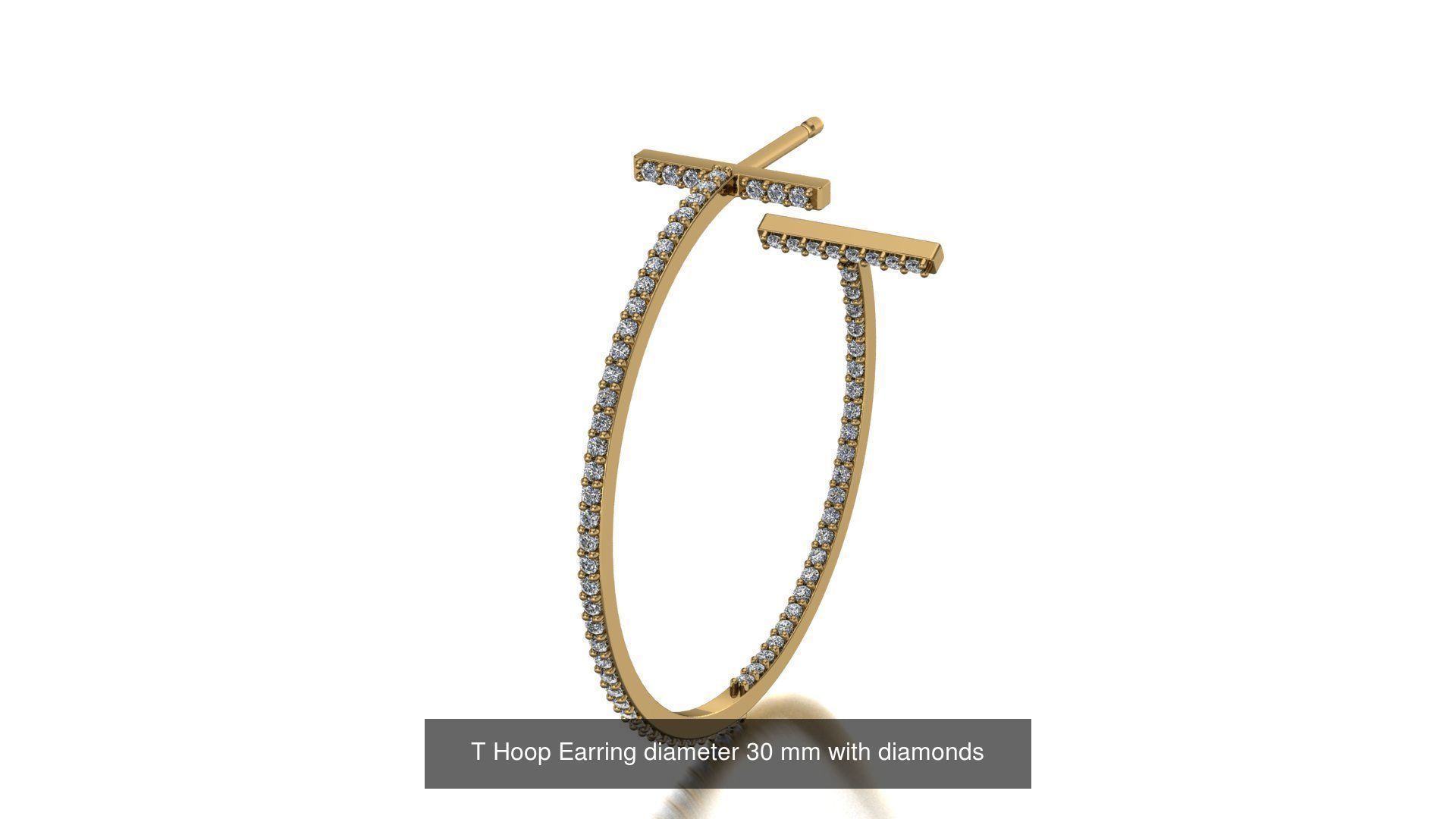 T Hoop Earrings with Diamonds Collection _4