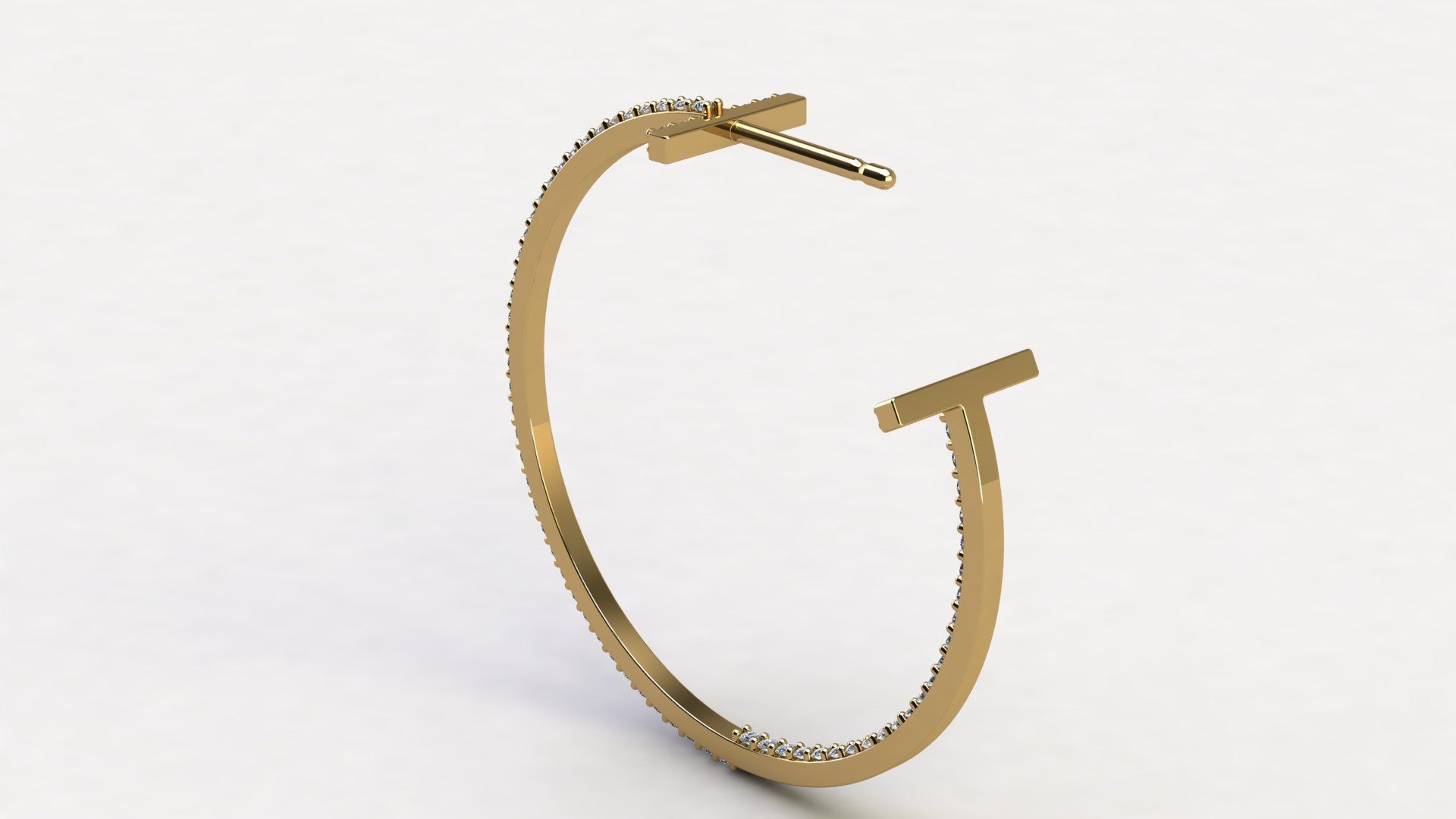 T Hoop Earrings with Diamonds Collection _7