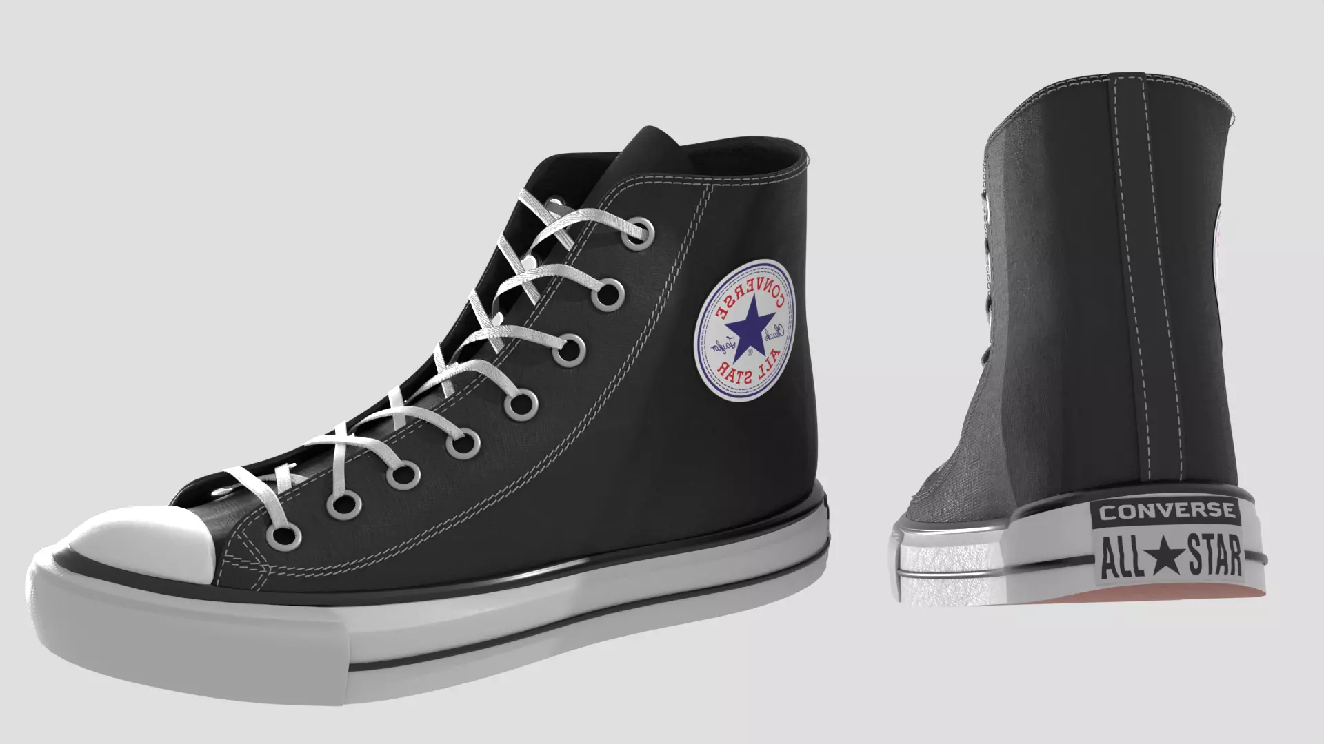 3D converse sneakers - low poly shoes 3D model