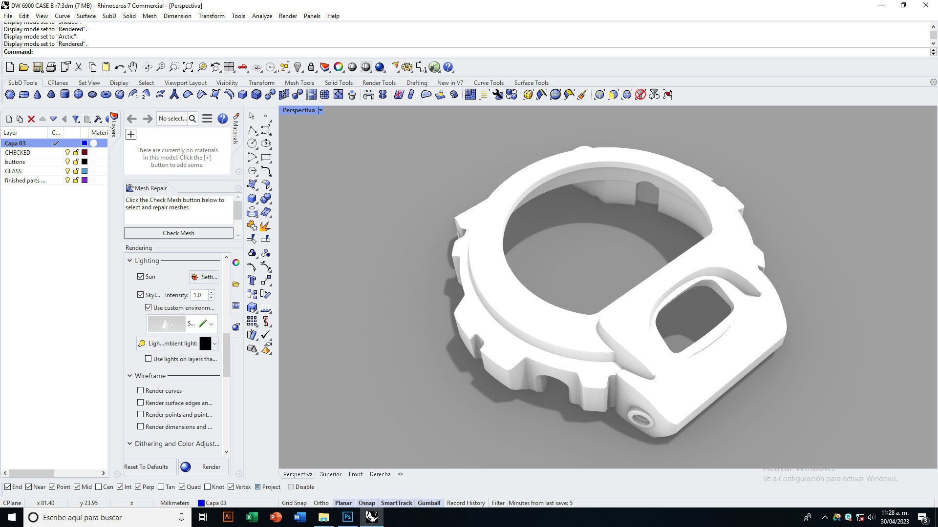 Watch case compatible with DW-6900 3D print model_11