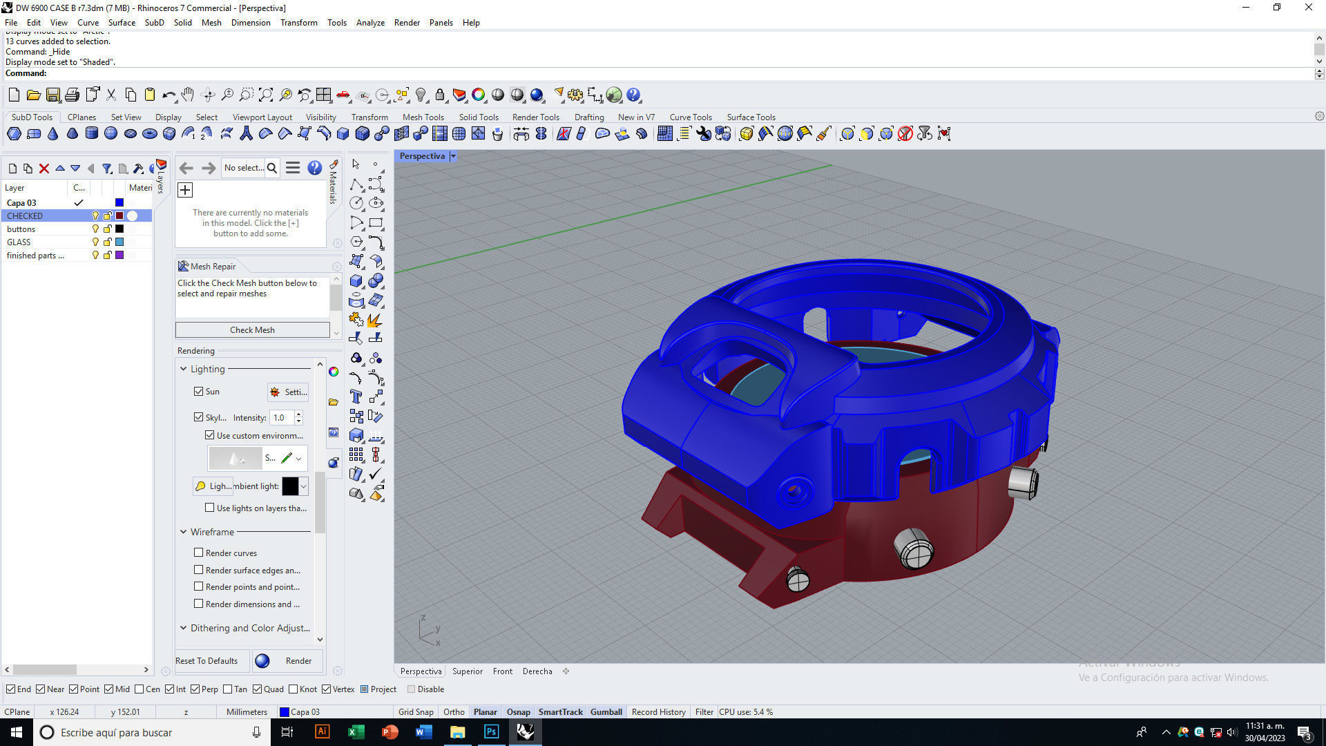 Watch case compatible with DW-6900 3D print model_14