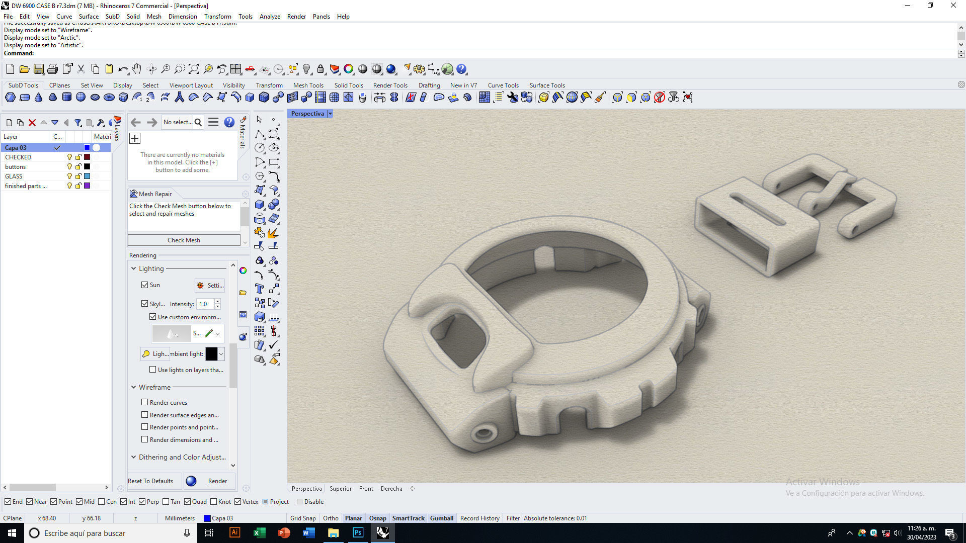 Watch case compatible with DW-6900 3D print model_9